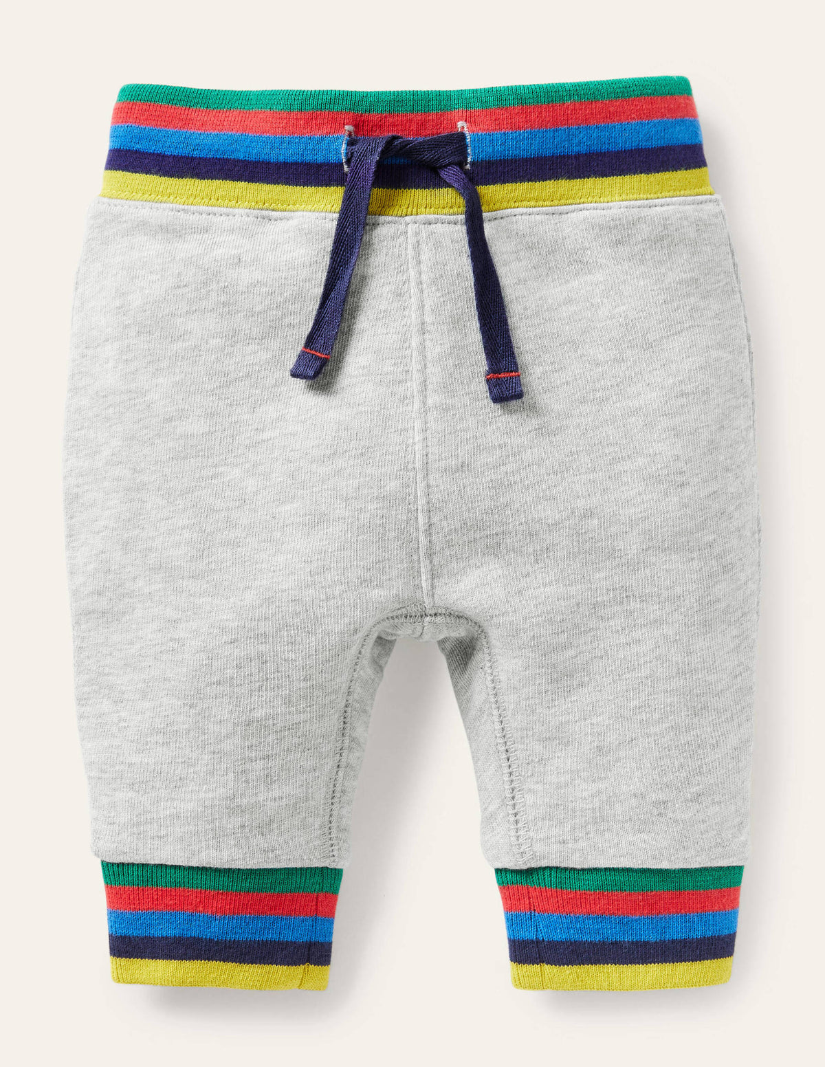 Rainbow Rib Jersey Bottoms-Grey Marl - Image 1