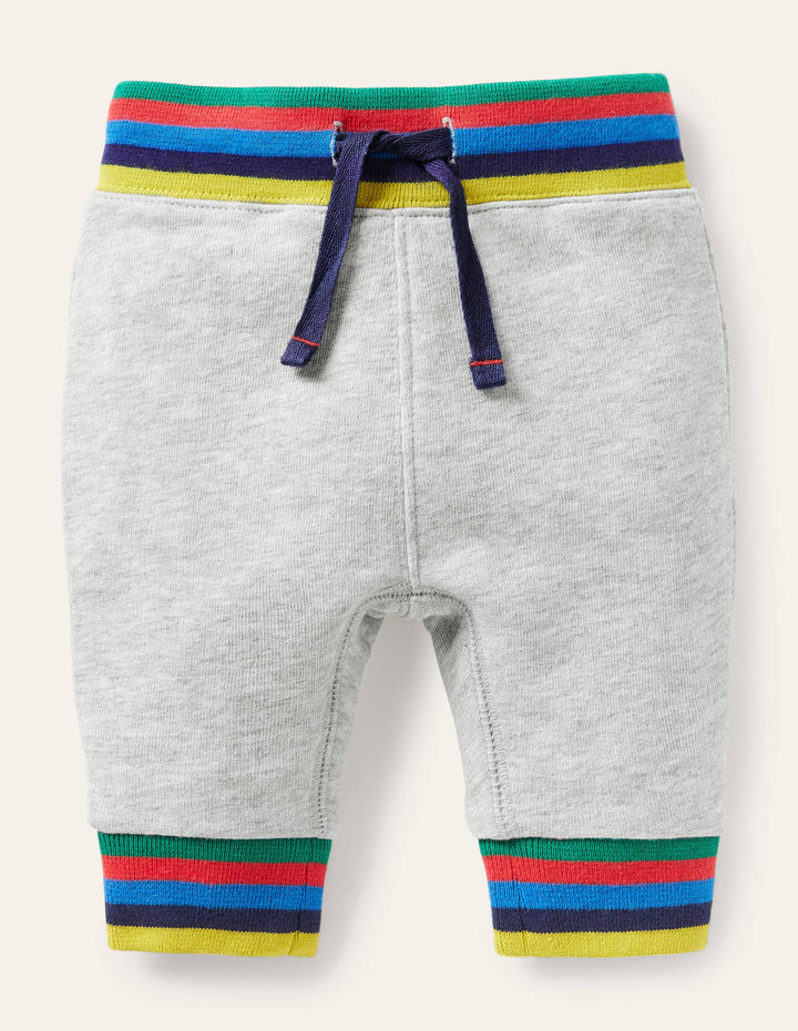 Rainbow Rib Jersey Bottoms-Grey Marl