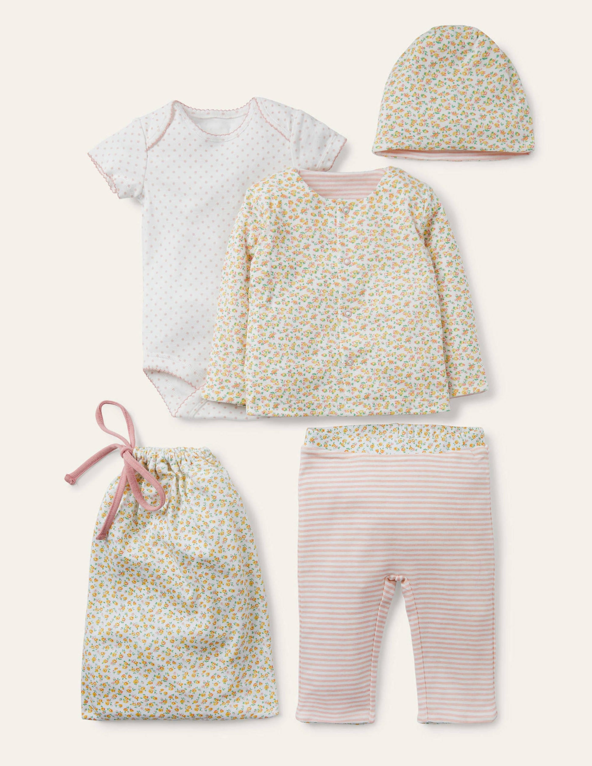 Organic Rose 4 Piece Gift Set-Ivory Tiny Rose-1