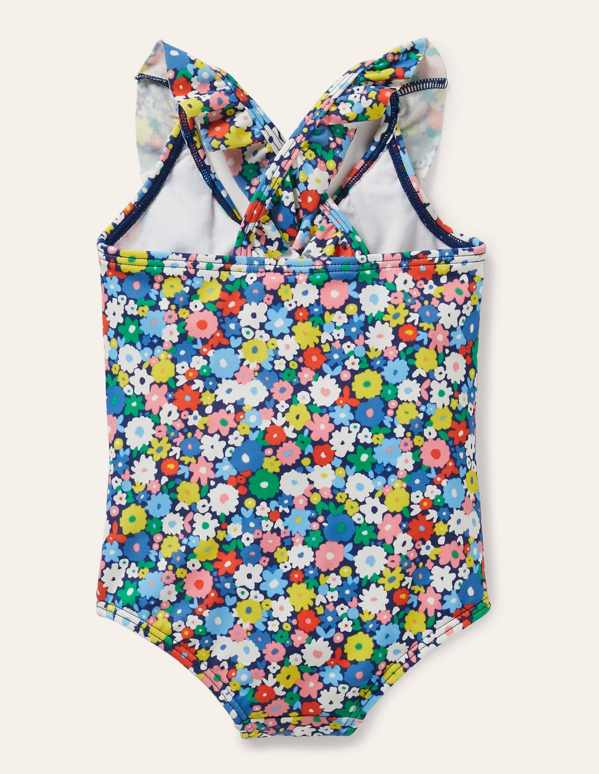 Frilly Cross-back Swimsuit-Firecracker Flowerpatch - Image 2