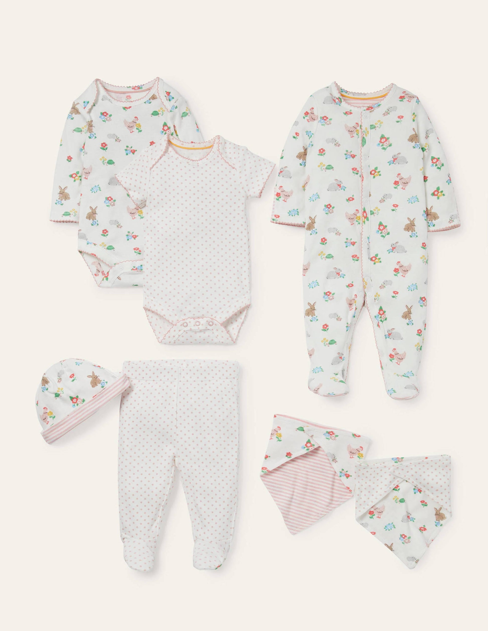 Organic Pets 7 Piece Gift Set-Ivory Floral Pets-1