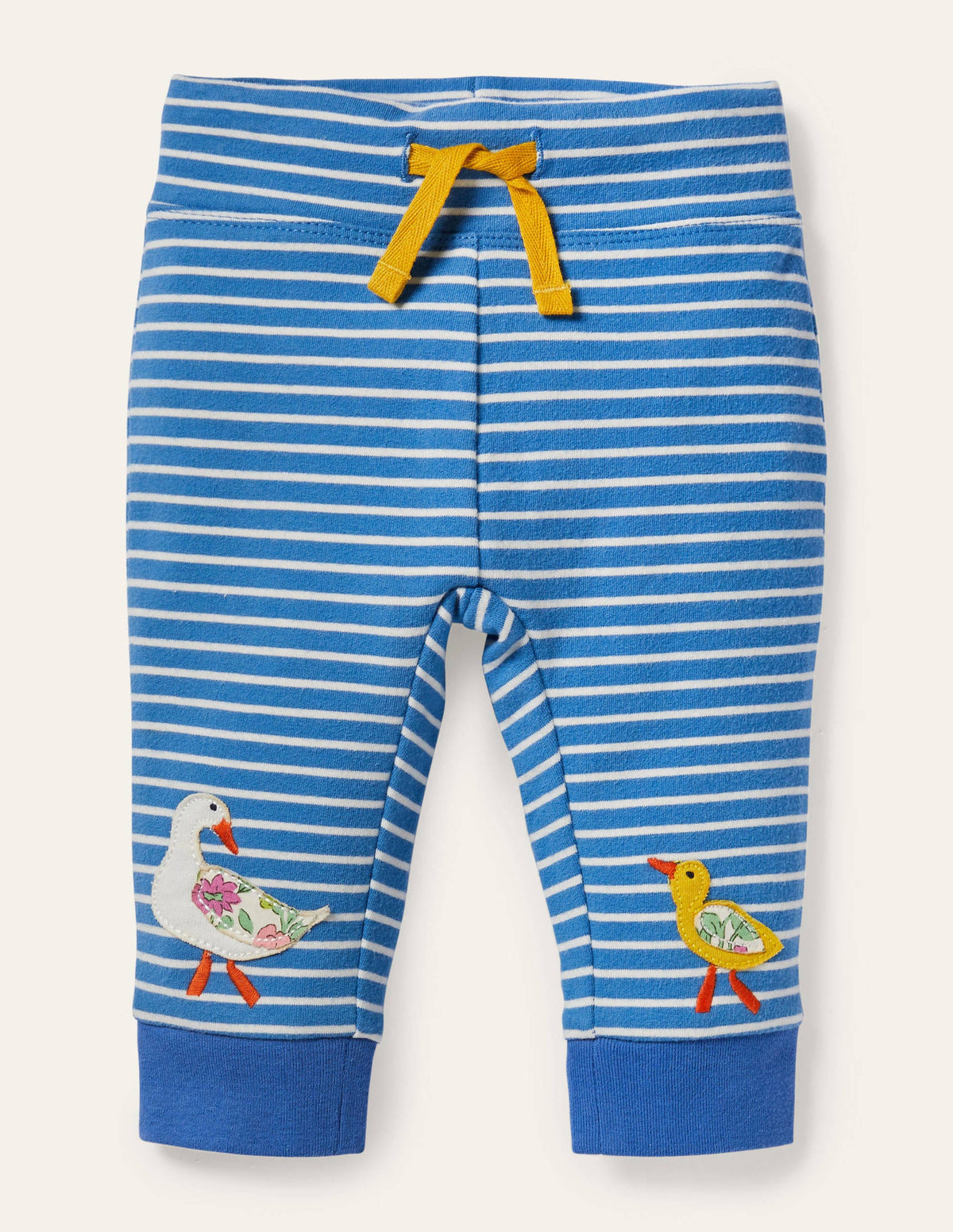 Appliqué Jersey Bottoms-Venice Blue/Ivory - Image 1