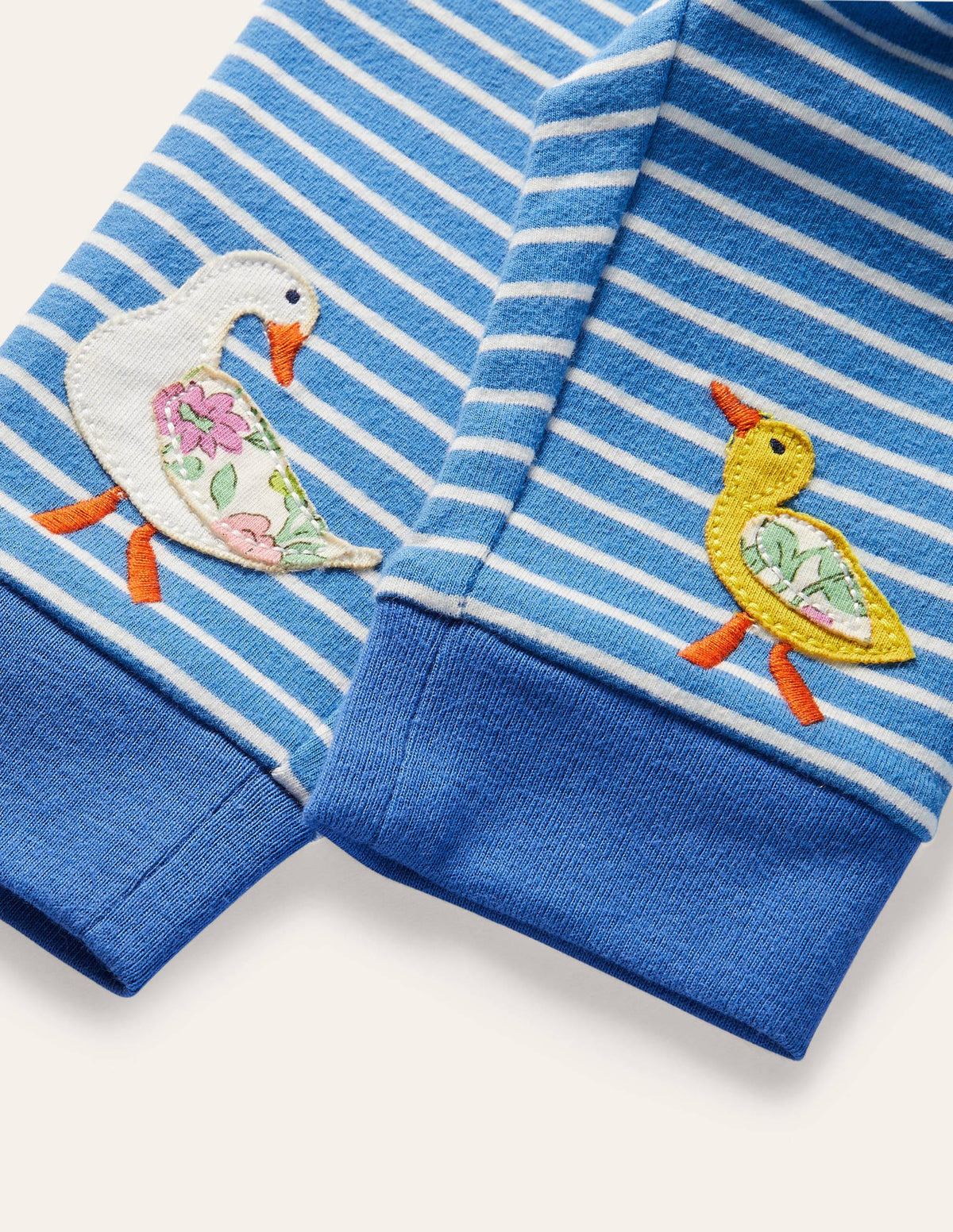 Appliqué Jersey Bottoms-Venice Blue/Ivory-3