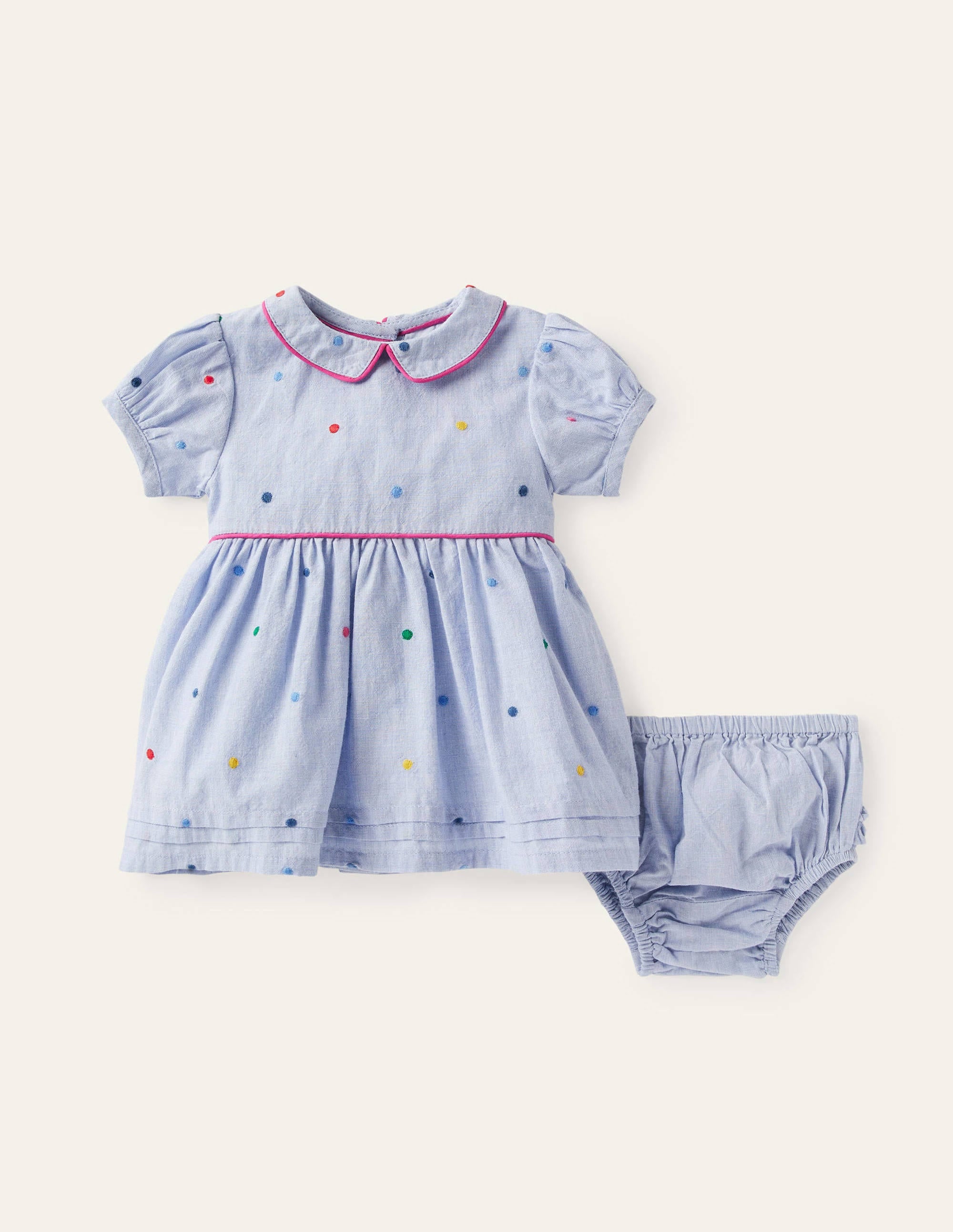Embroidered Spot Dress-Multi Embroidered Spot - Image 1