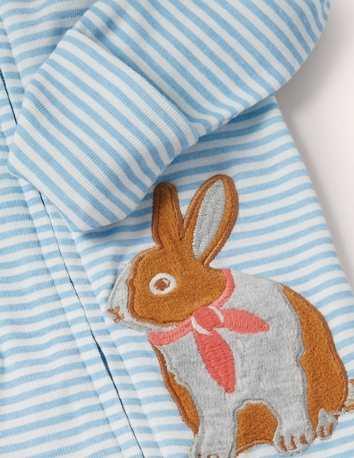 Organic Zip-up Sleepsuit-Frosted Blue/Ivory - Image 3