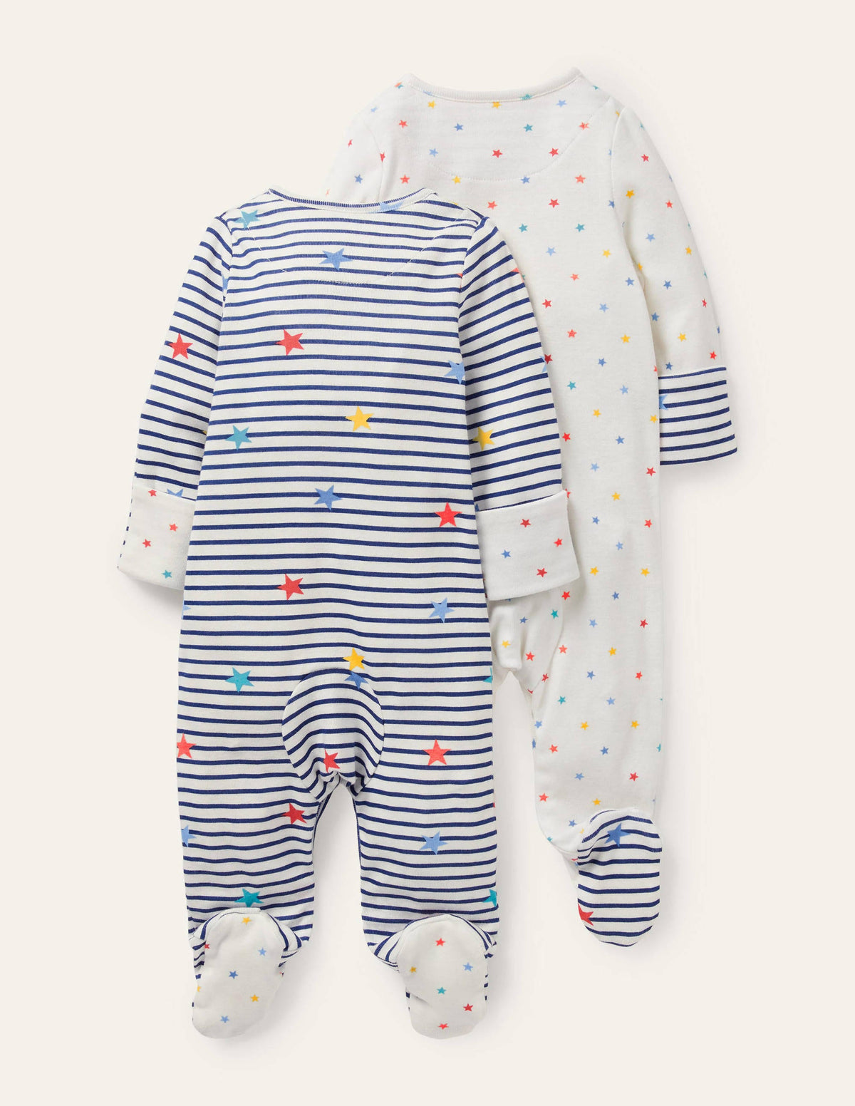 Organic 2 Pack Sleepsuit-Multi Stars-2
