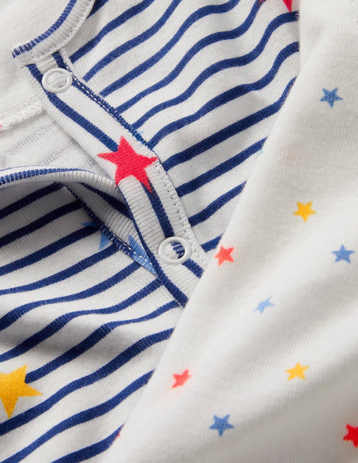Organic 2 Pack Sleepsuit-Multi Stars-3