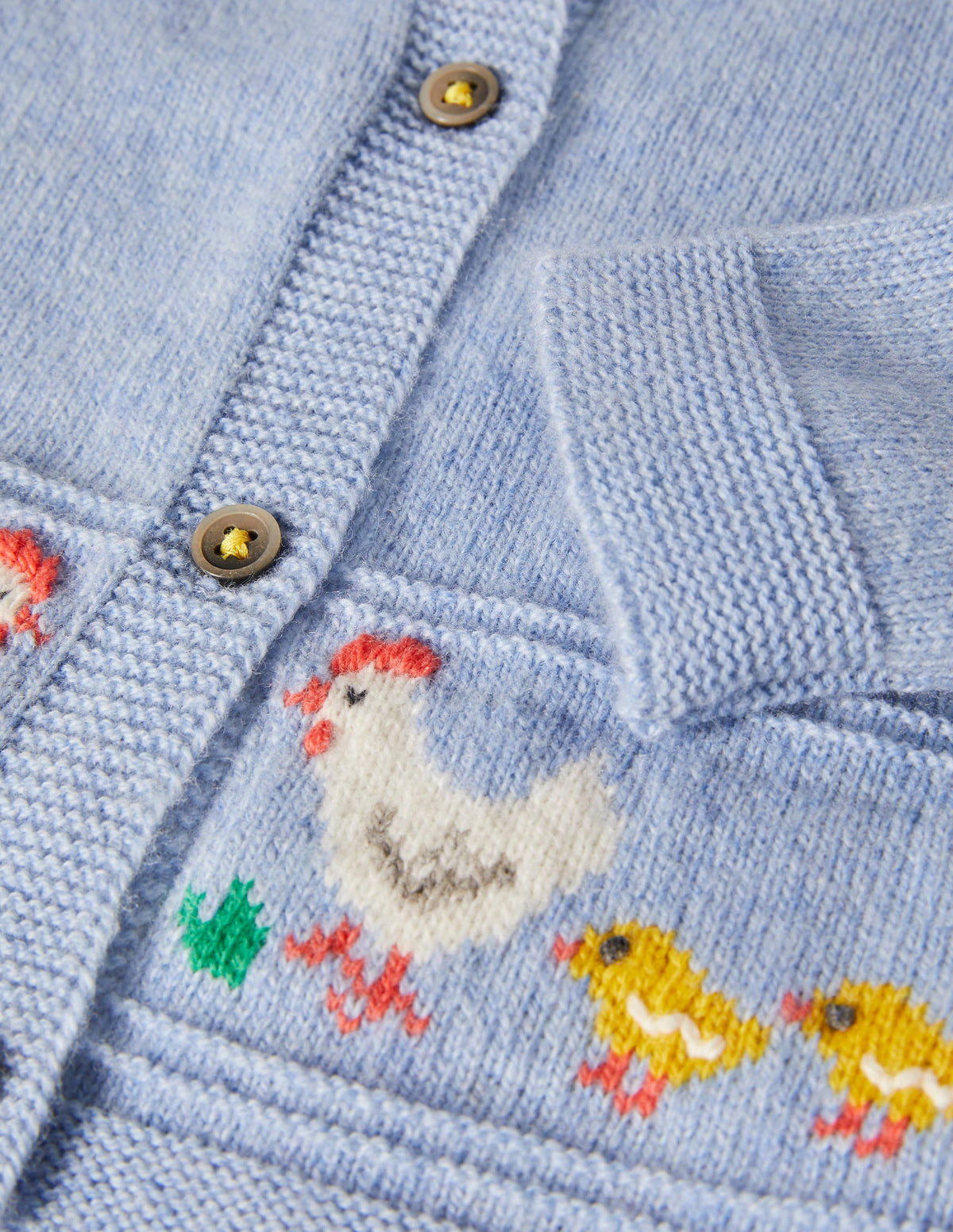 Newborn Fair Isle Cardigan-Frosted Blue Marl Ducks-3