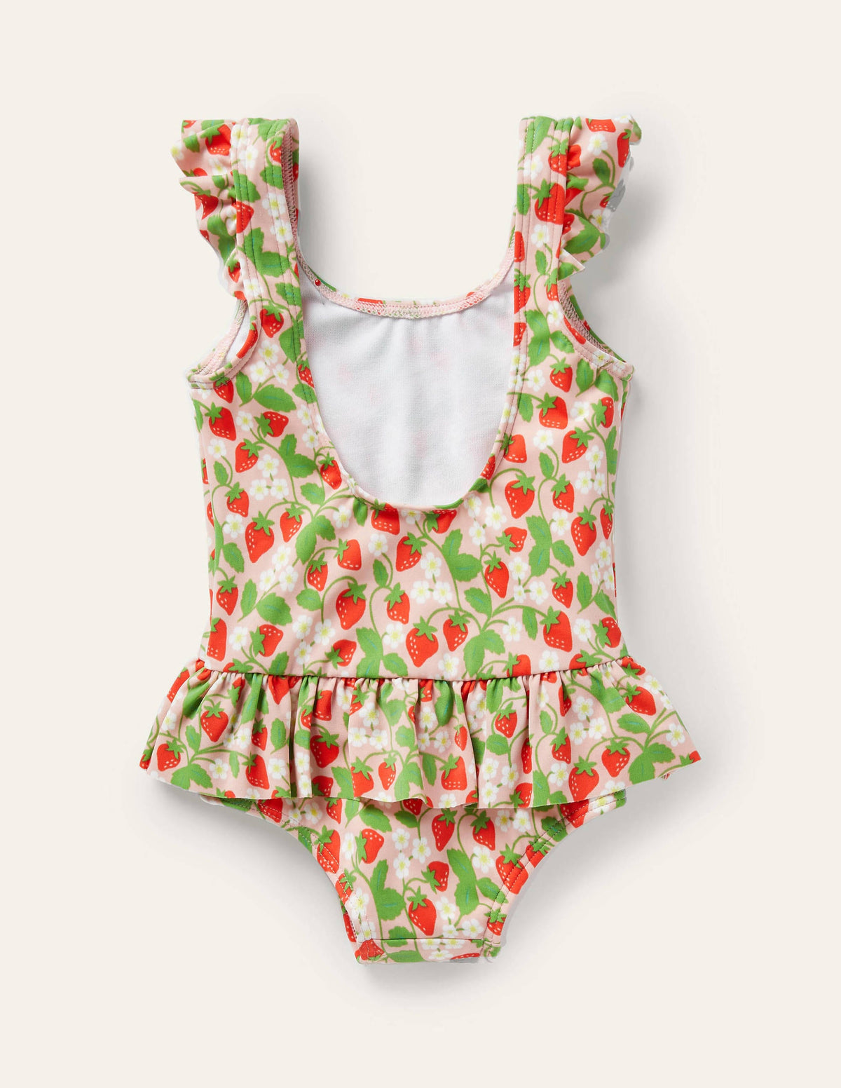 Frill Waist Swimsuit-Boto Pink Ditsy Strawberry - Image 2