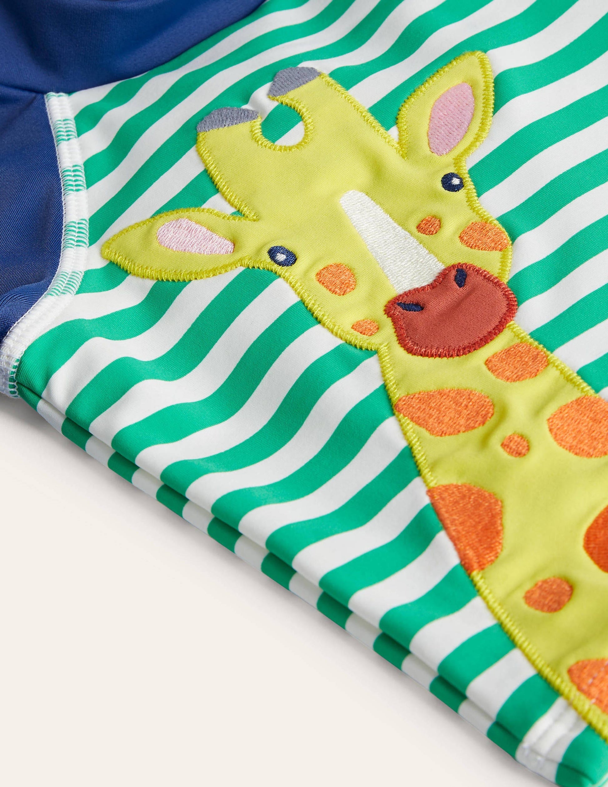 Appliqué Rash Guard-Sapling Green/Ivory Giraffe-3