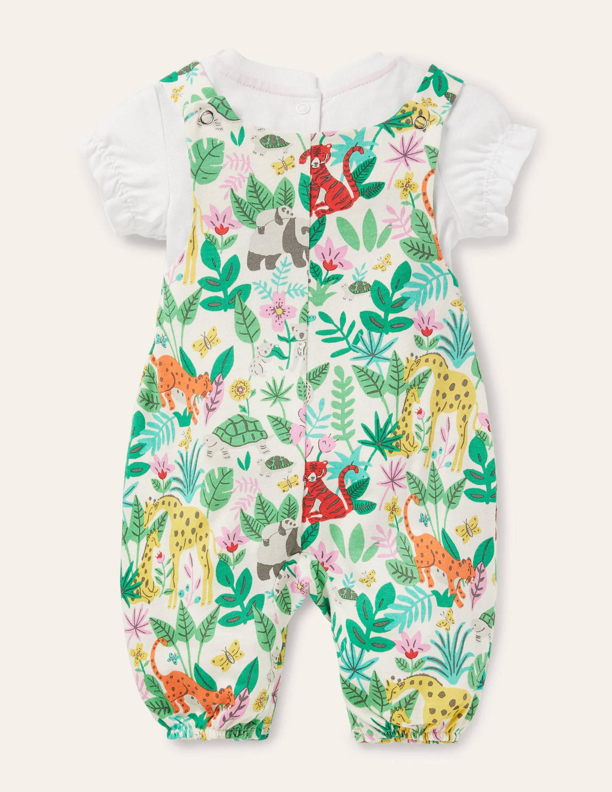 Bow Detail Romper Set-Multi Jungle-2