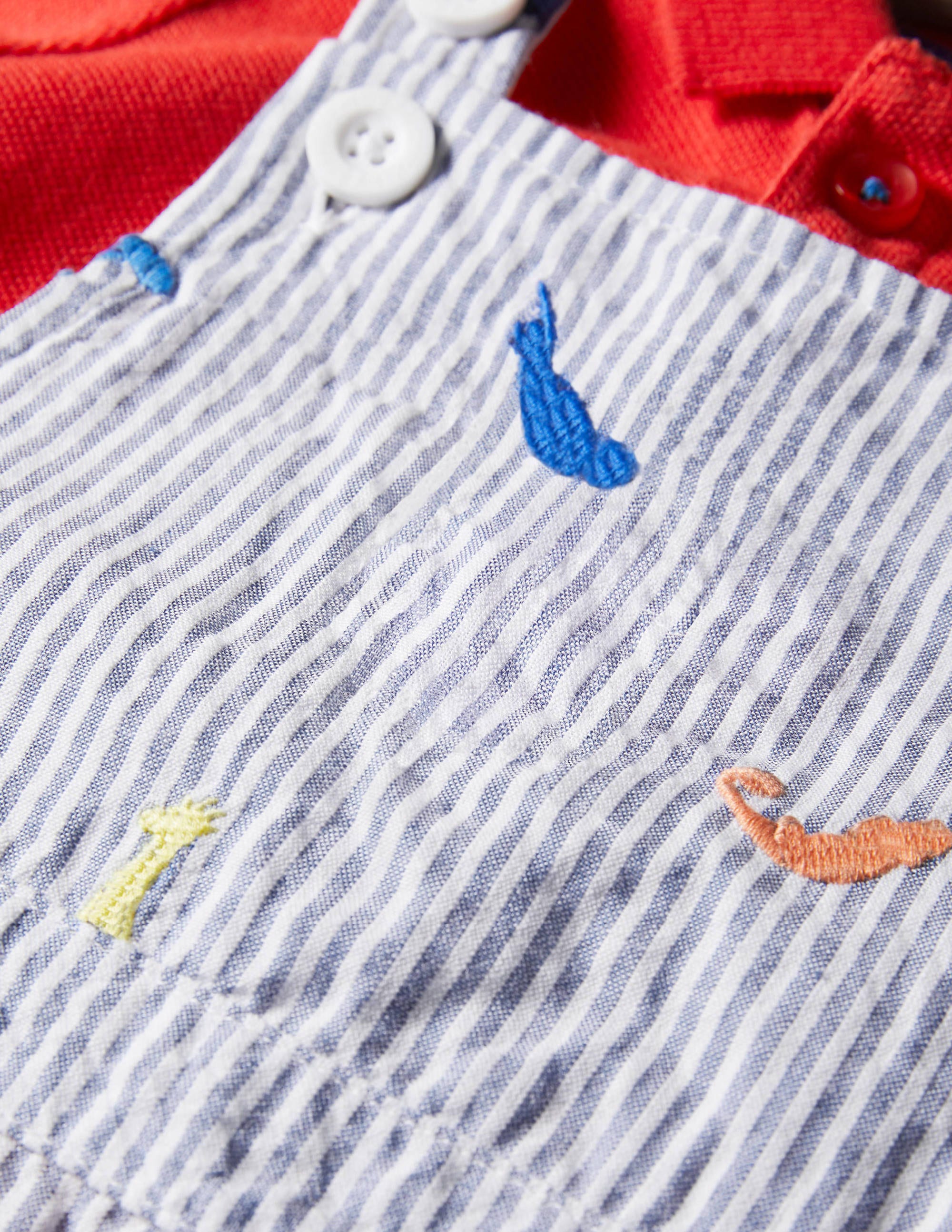 Short Overalls Set-Animal Kingdom Embroidery - Image 3