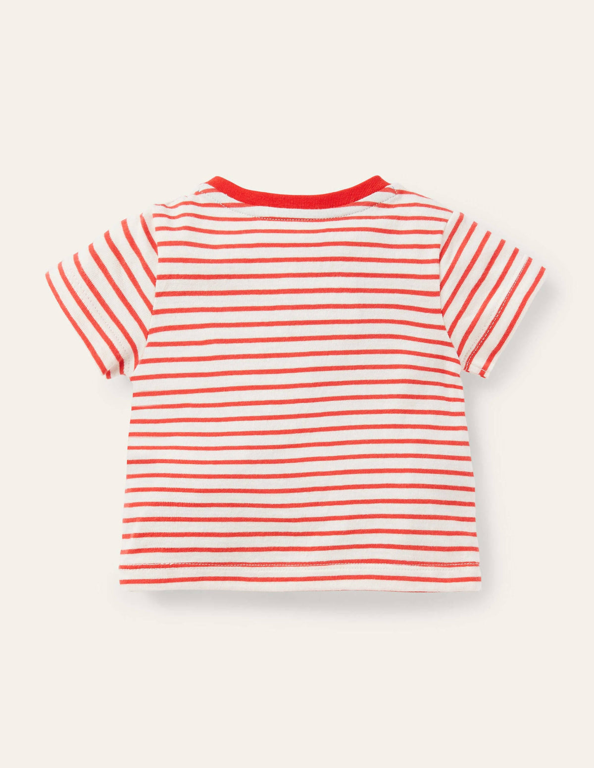 Peeking Animals Stripy T-shirt-Ivory/Red Under the Sea - Image 2