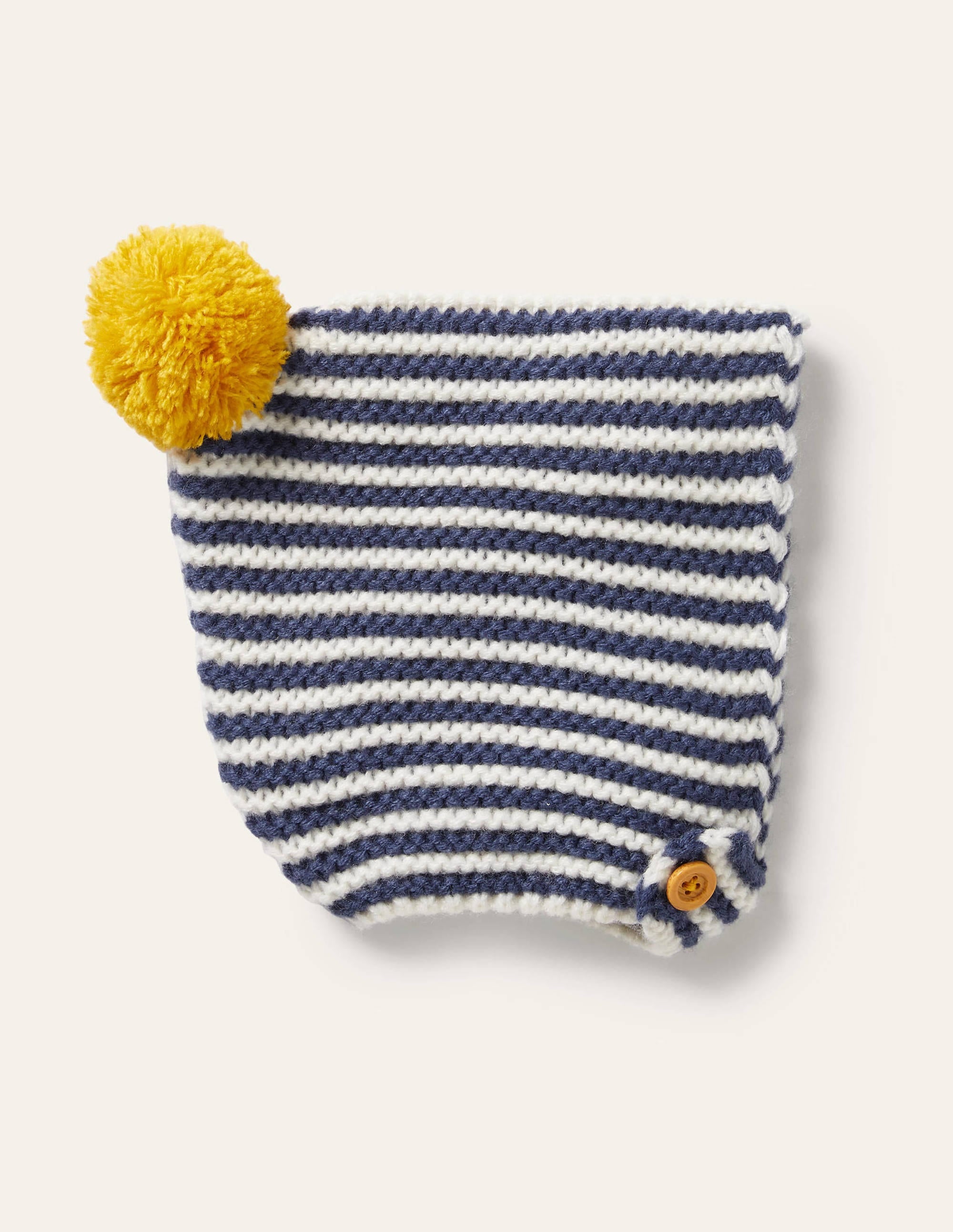 Knitted Bonnet-Ivory/Starboard Blue - Image 1