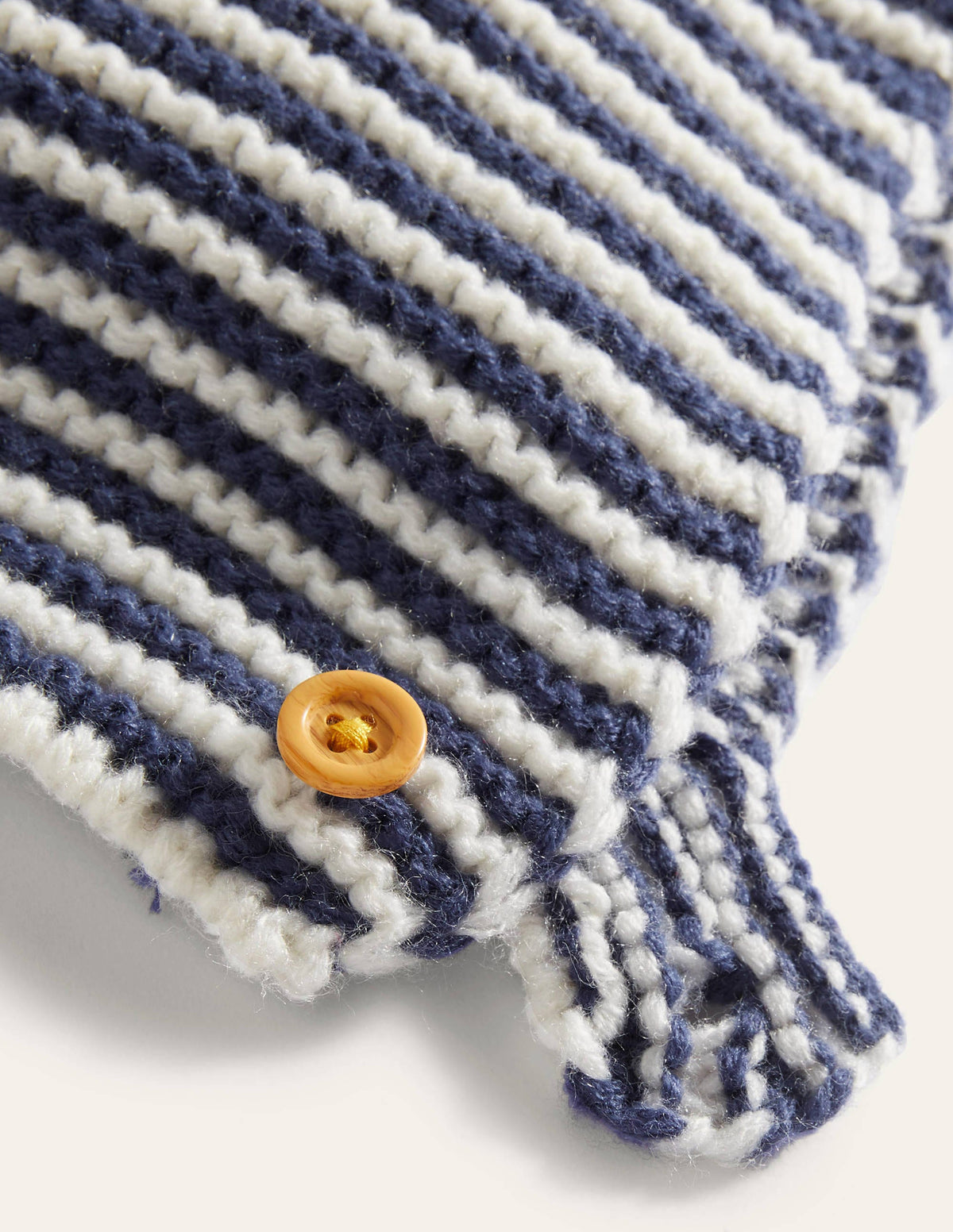 Knitted Bonnet-Ivory/Starboard Blue - Image 2
