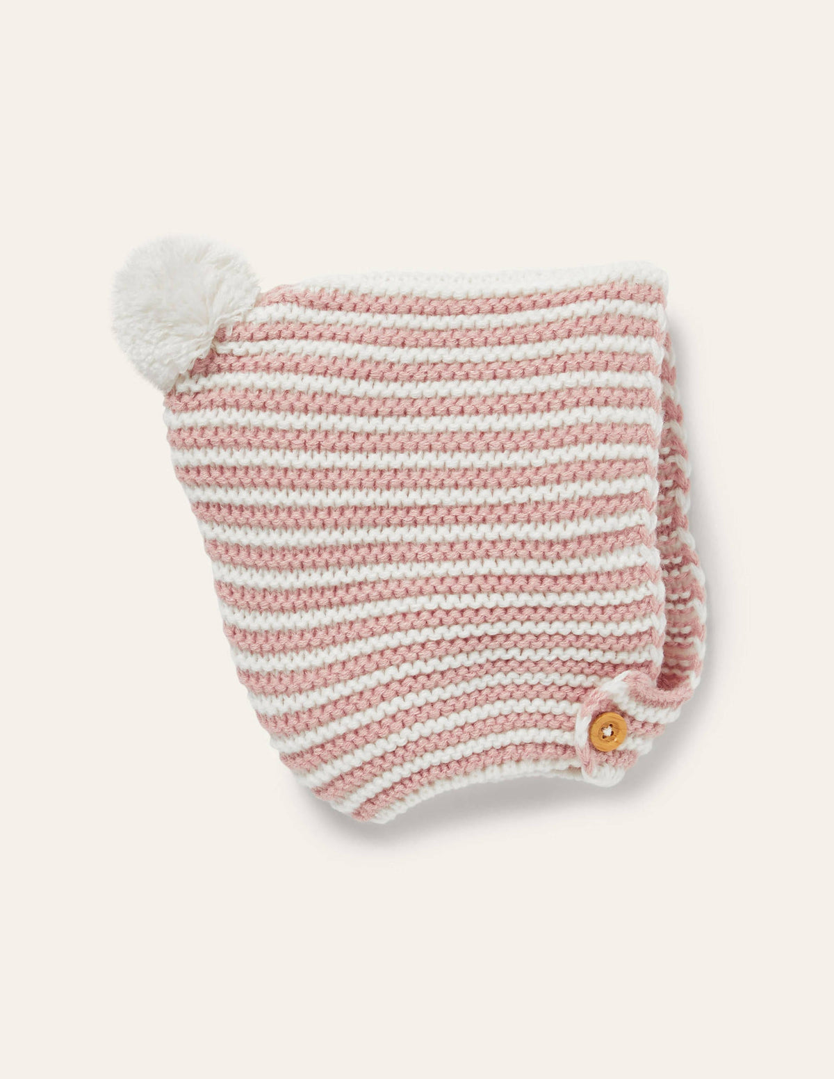 Knitted Bonnet-Vintage Pink/Ivory - Image 1