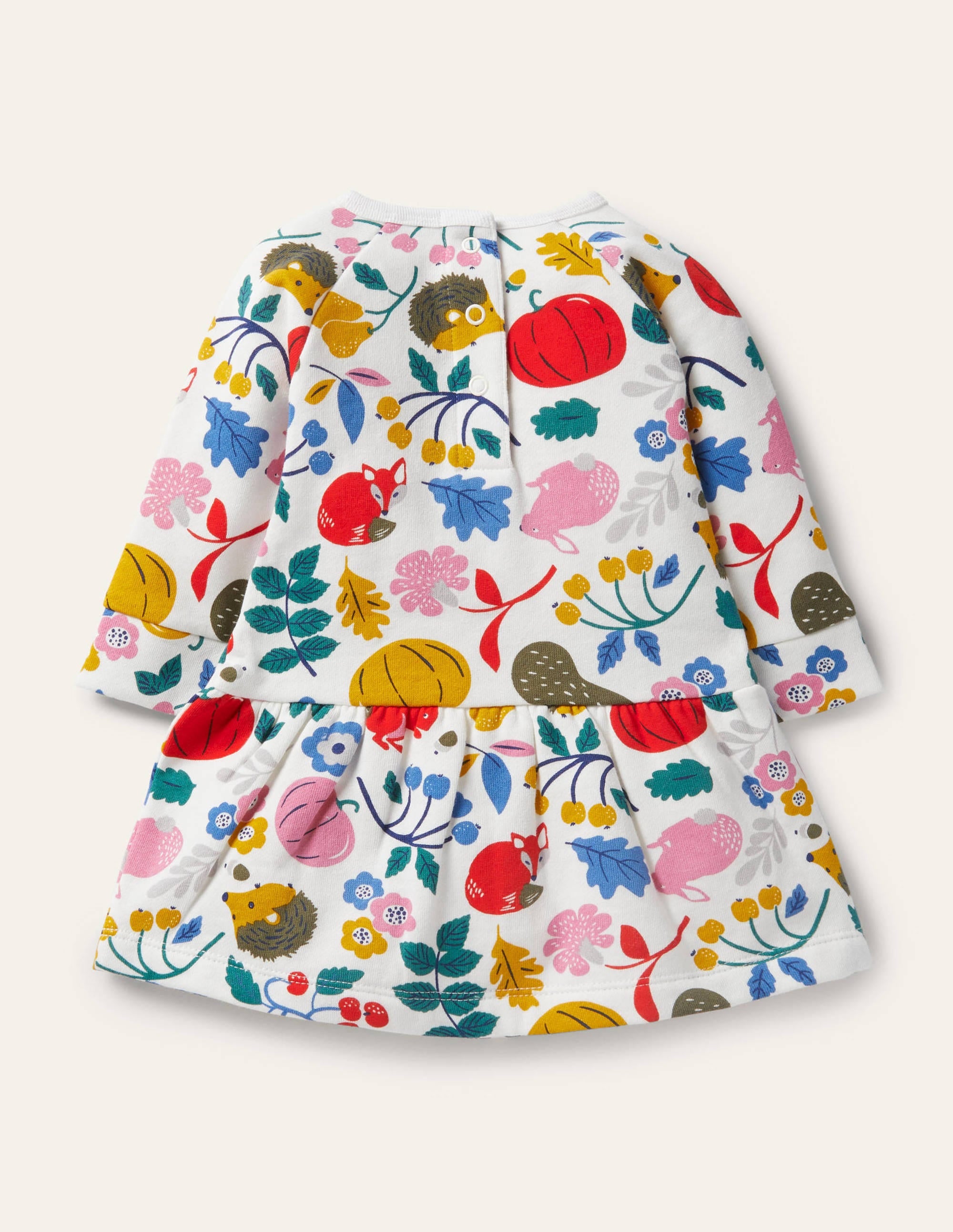 Cosy Sweatshirt Dress-Ivory Forest Friends - Image 2