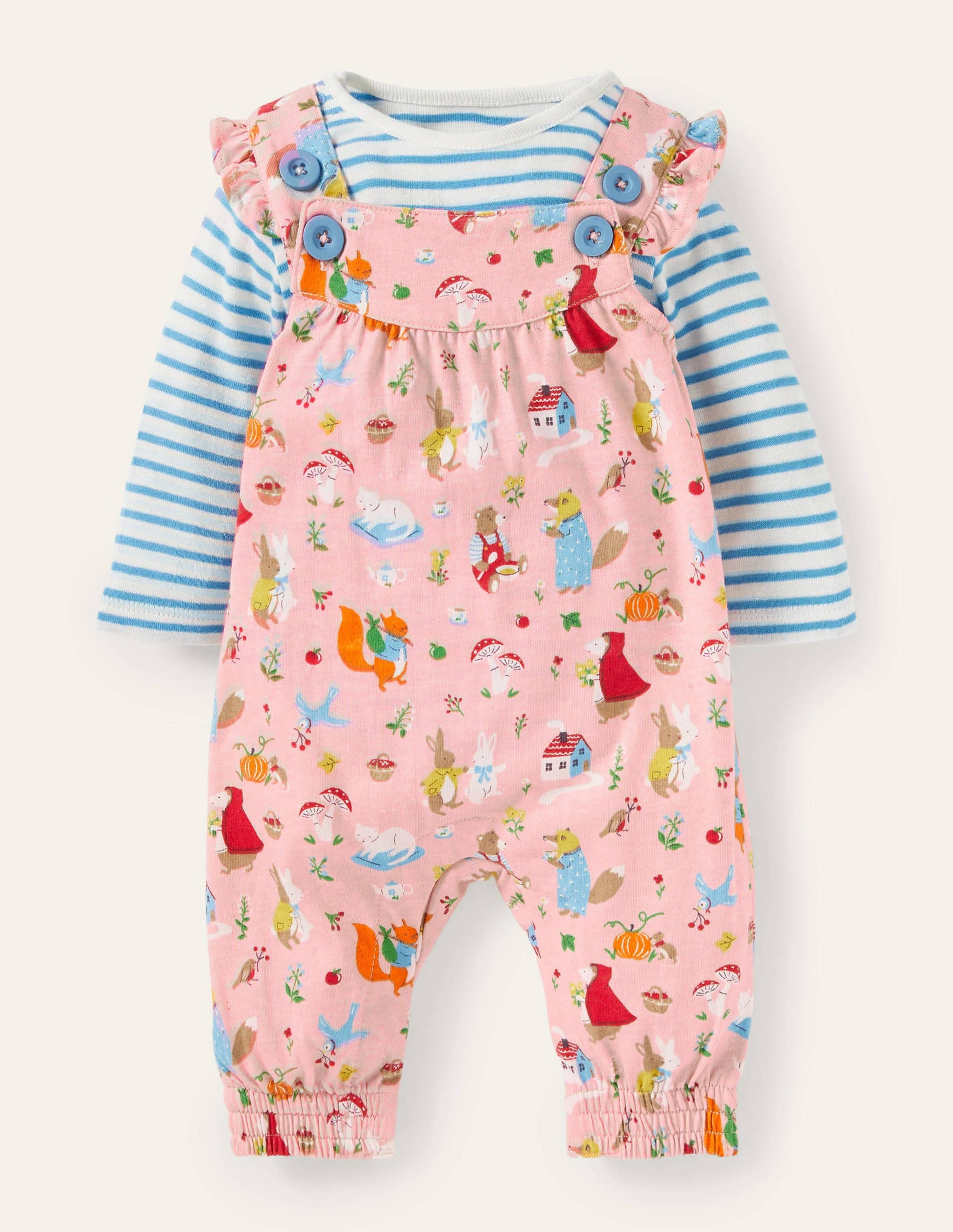Jersey Overalls Set-Boto Pink Bedtime Stories-1