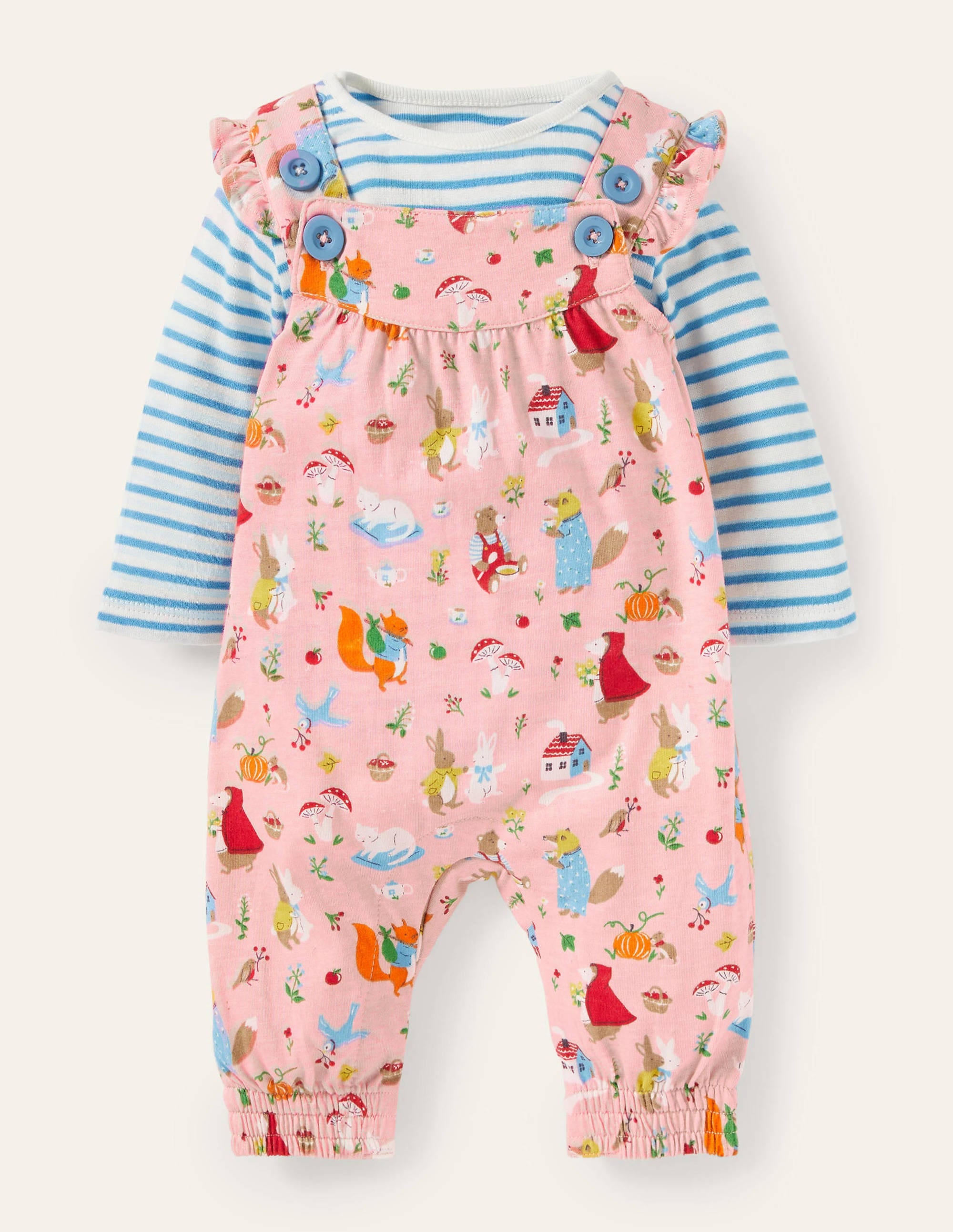 Jersey Overalls Set-Boto Pink Bedtime Stories - Image 1