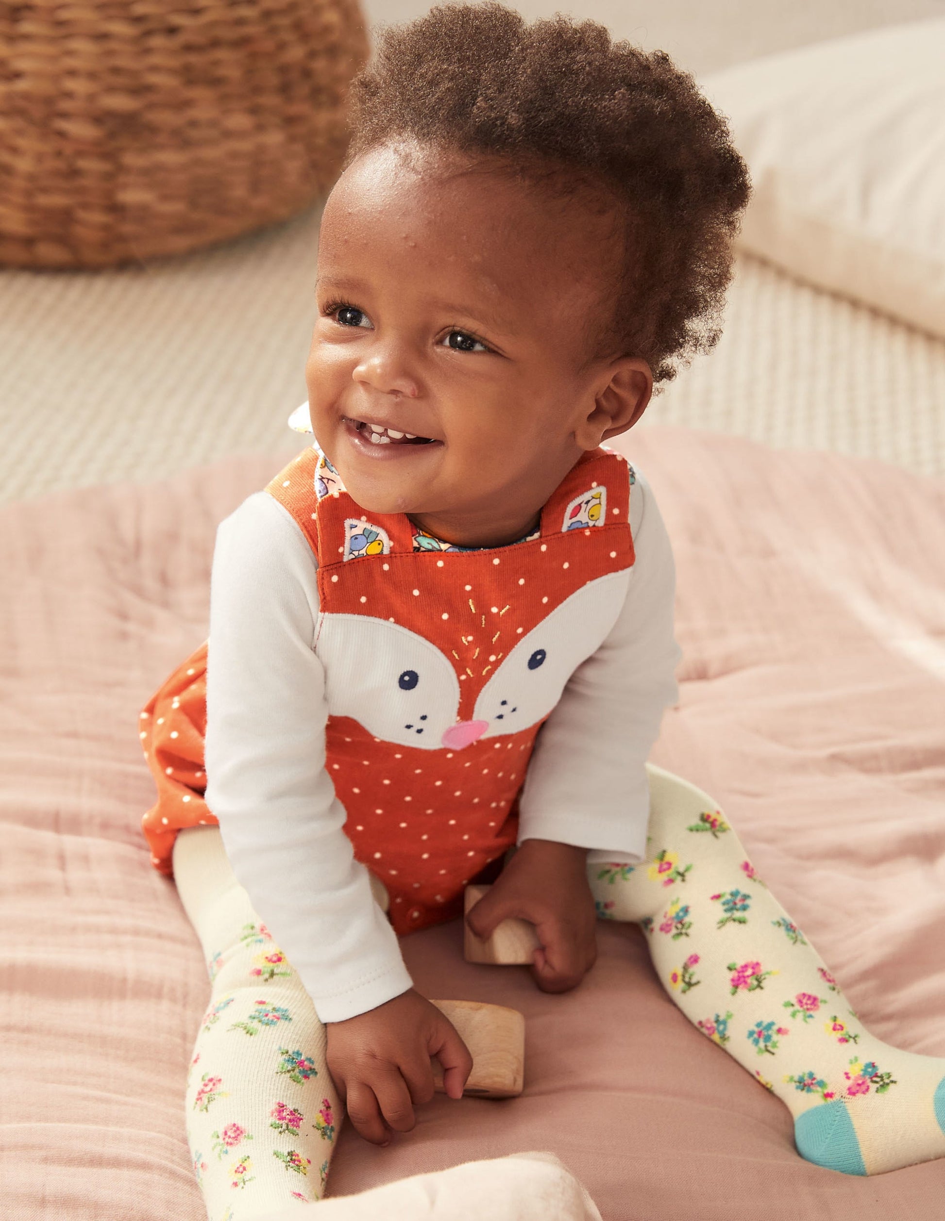 Novelty Fox Romper-Autumn Maple Orange Fox-2
