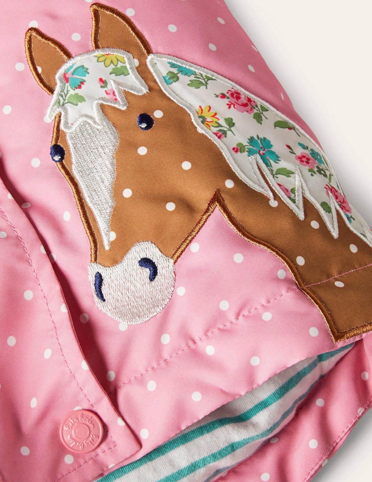 Girls 3-in-1 Jacket-Formica Pink Horses - Image 3