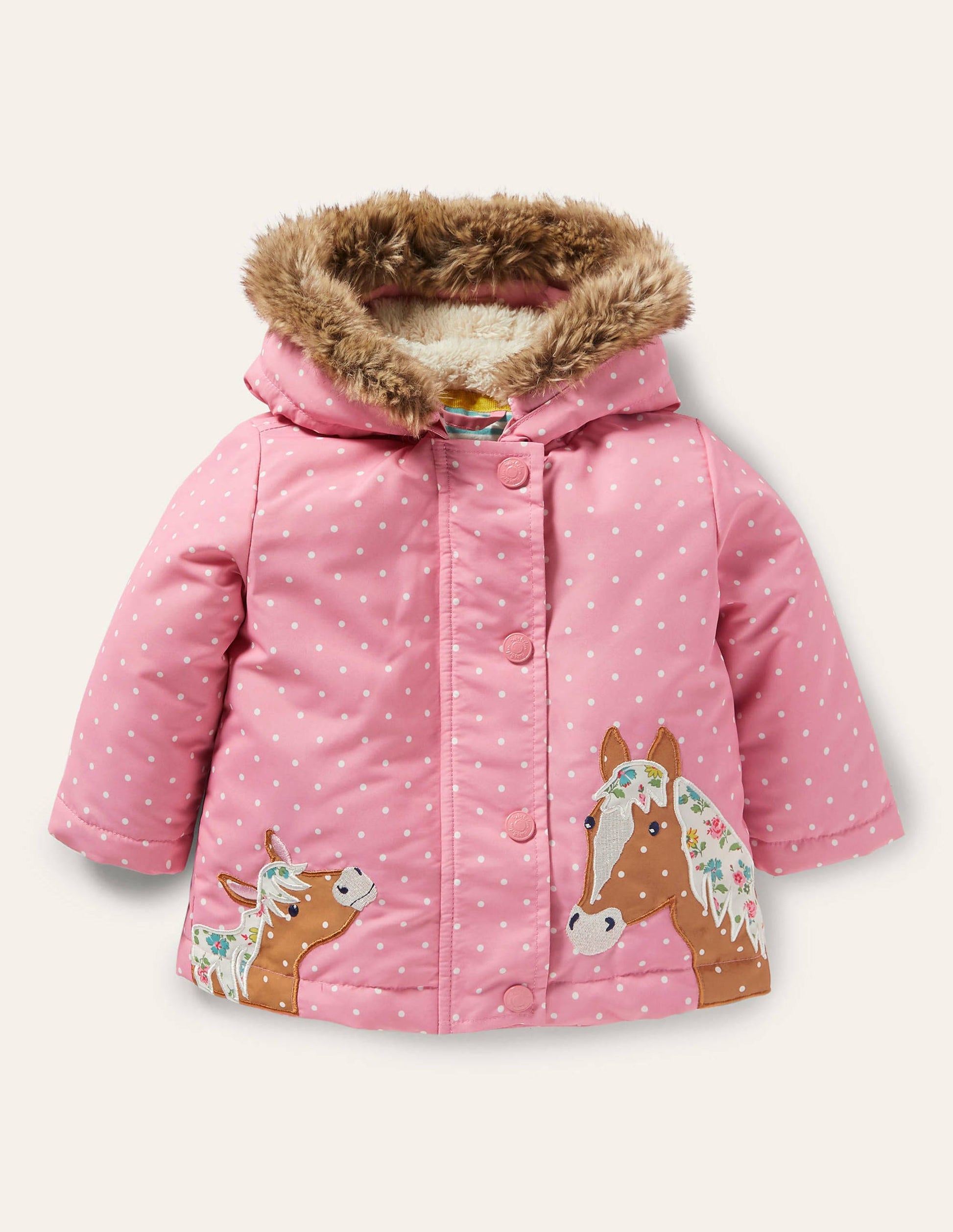 Girls 3-in-1 Jacket-Formica Pink Horses-1