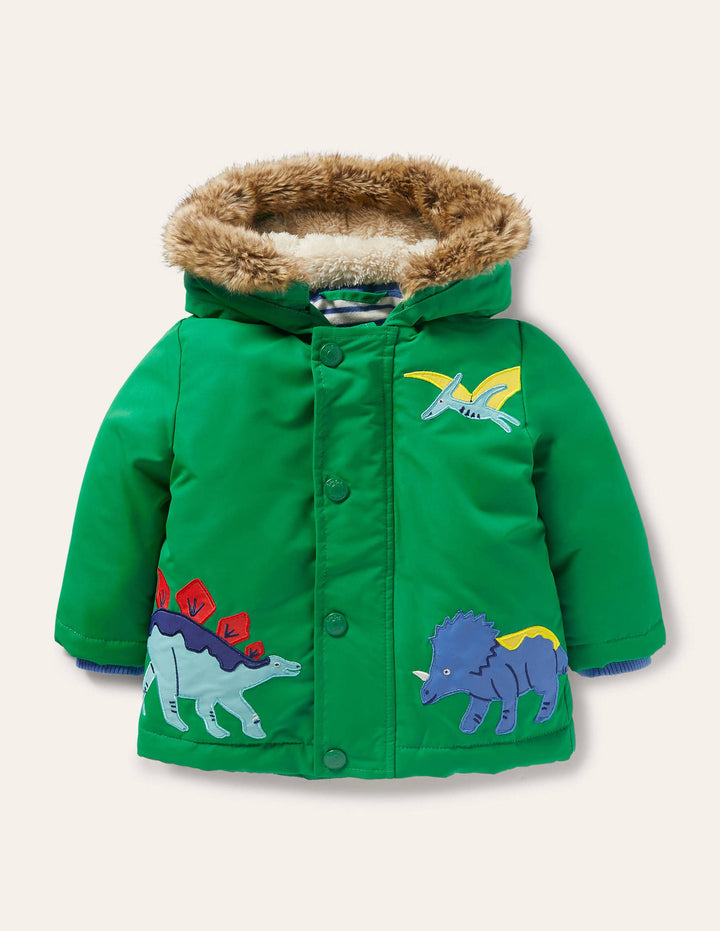 3-in-1 Jacket-Highland Green Dinos