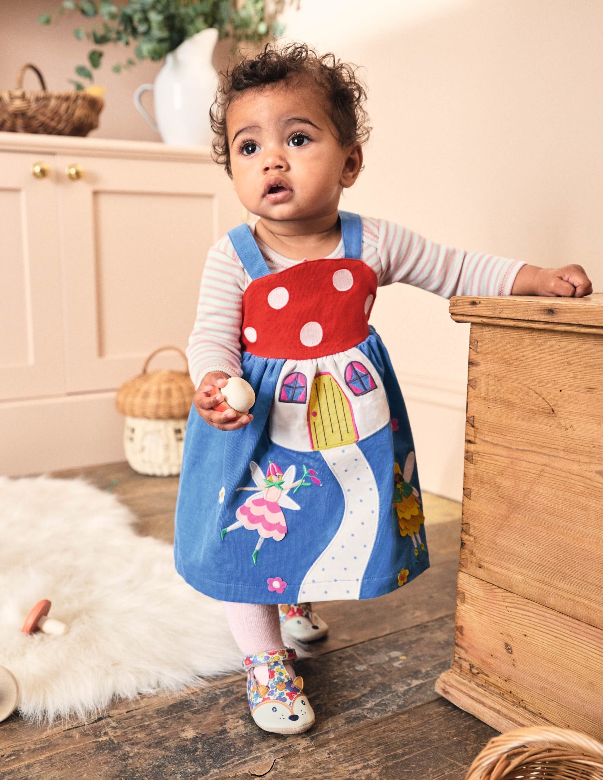 Novelty Cord Pinnie-Bright Bluebell Toadstool-4