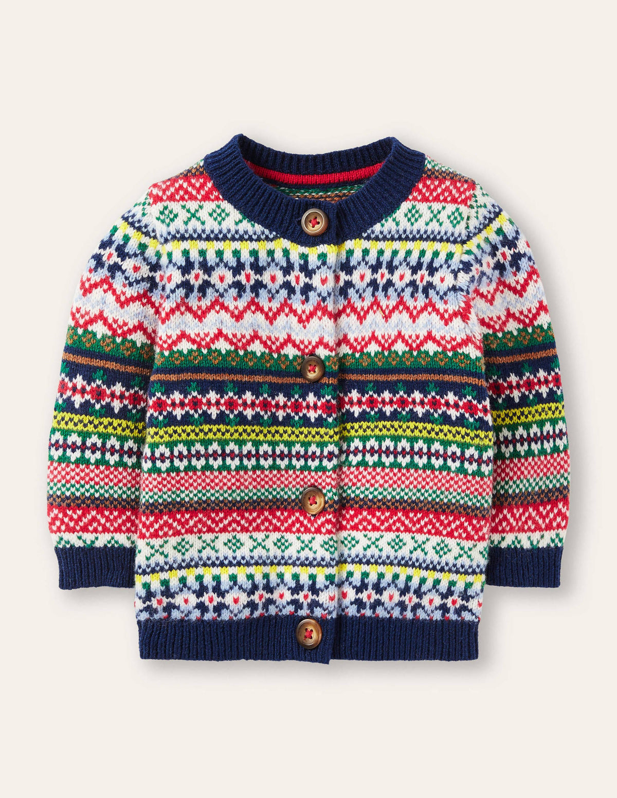 Fair Isle Cardigan-College Navy-1