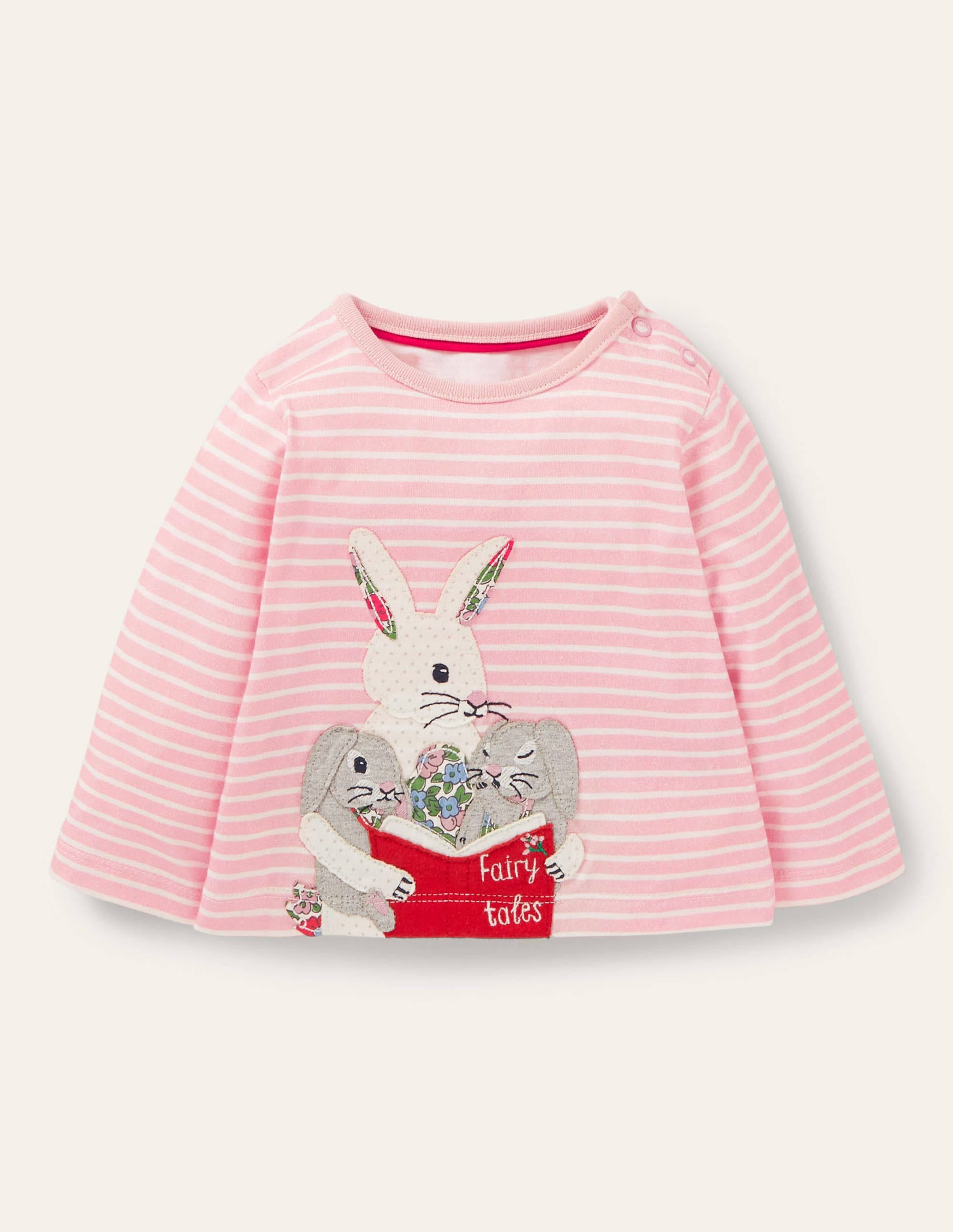 Appliqué T-shirt-Boto Pink/Ivory Bunnies - Image 1