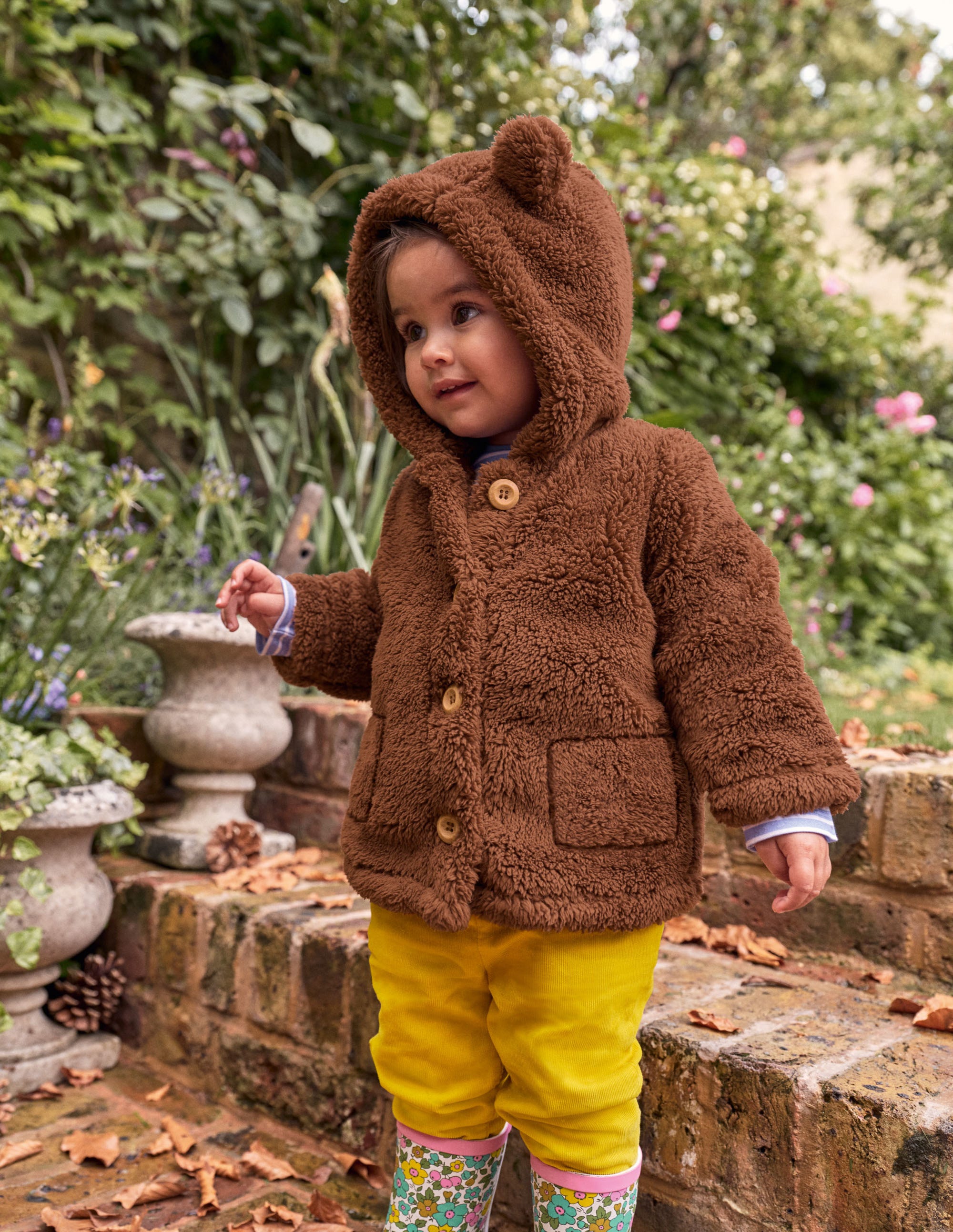 Borg Button-Up Jacket-Terrier Brown Bears - Image 3