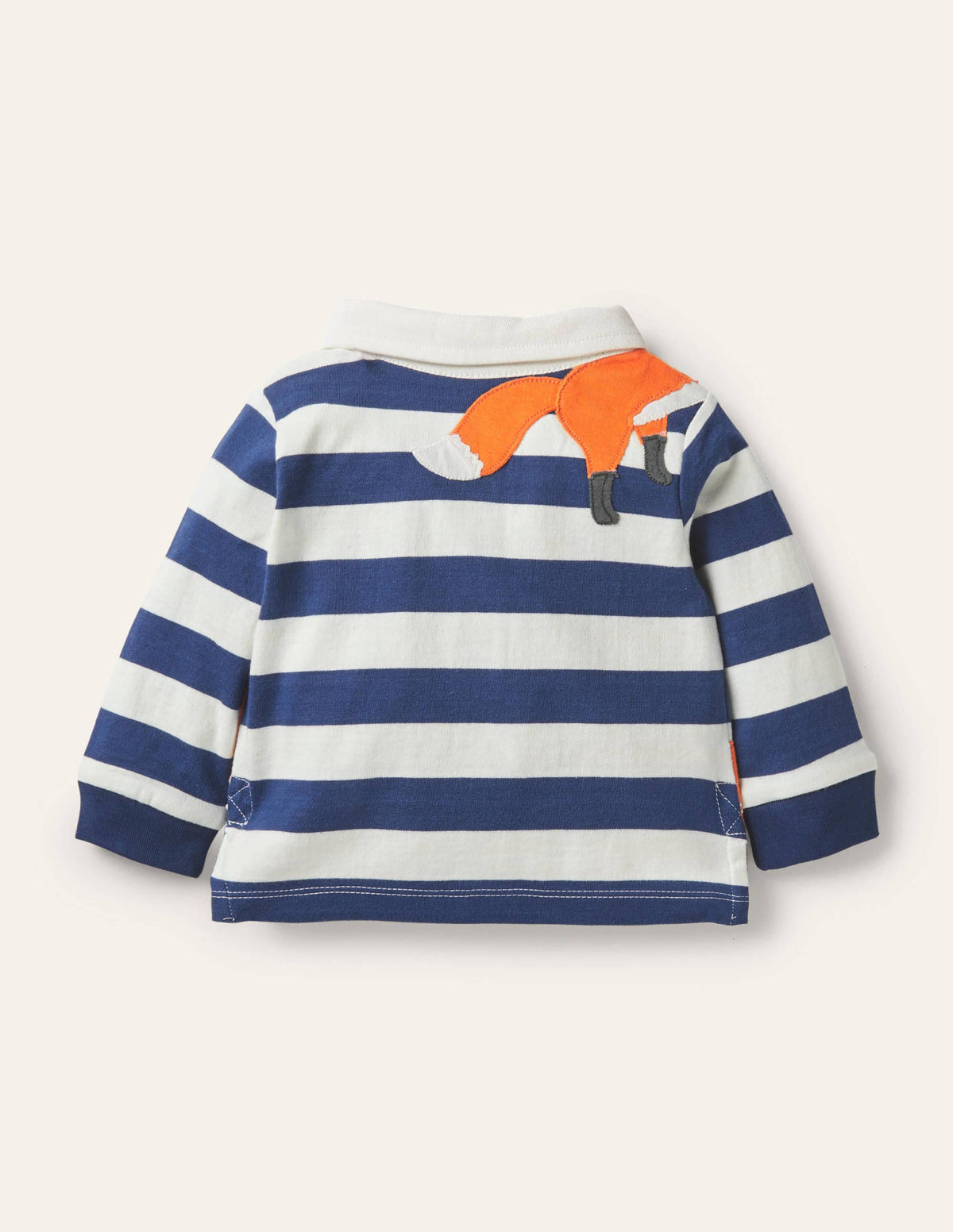Peeking-in Fox Rugby T-Shirt-Ivory/Starboard Blue Foxes-2