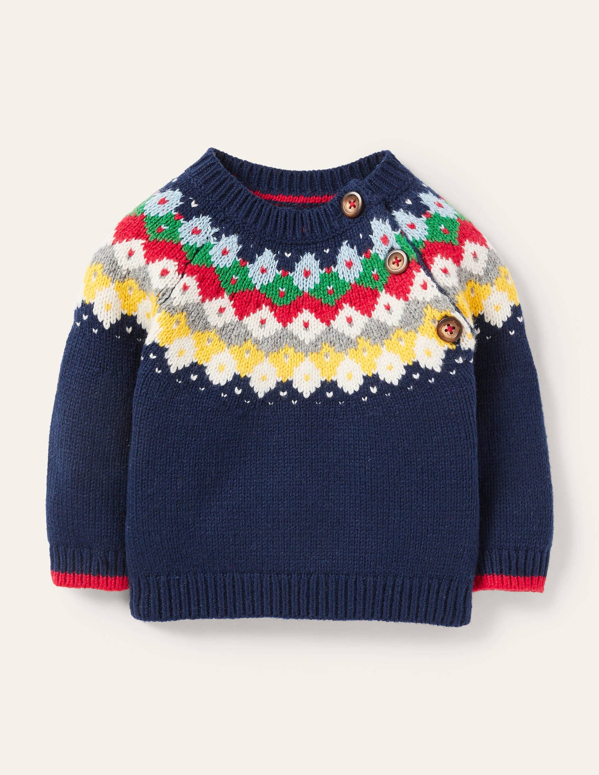Fair Isle Sweater-College Navy-1