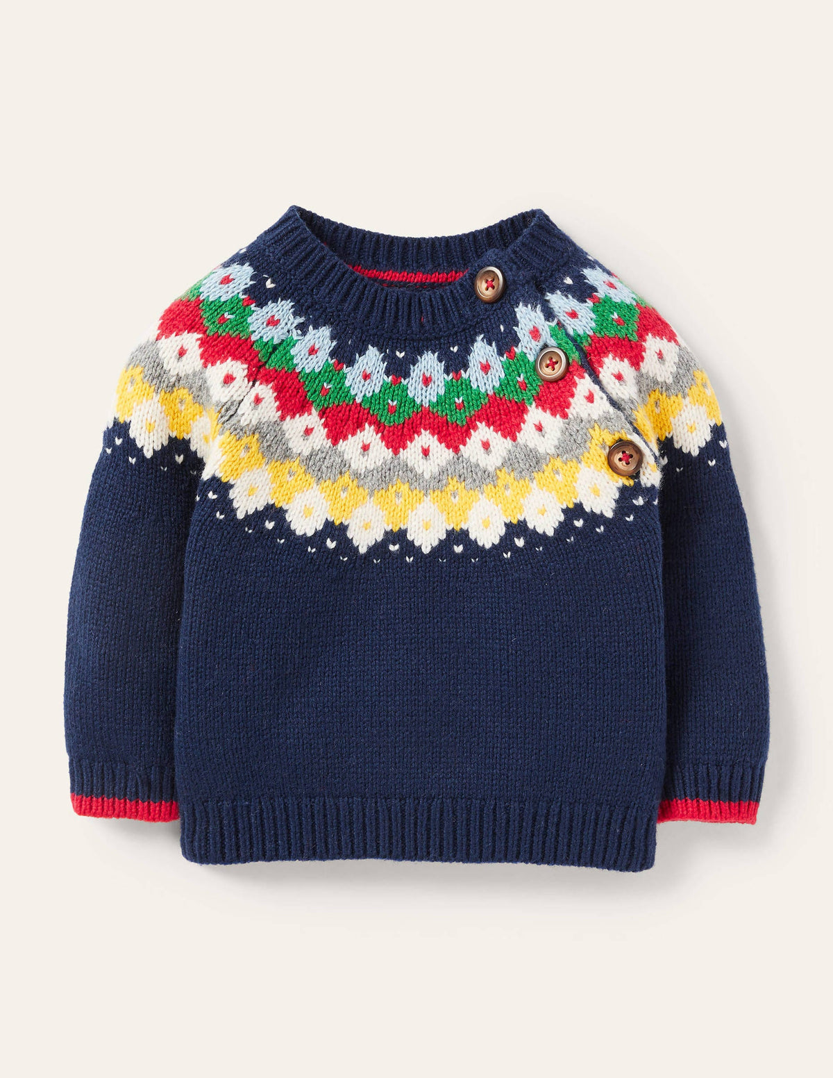 Fair Isle Sweater-College Navy - Image 1