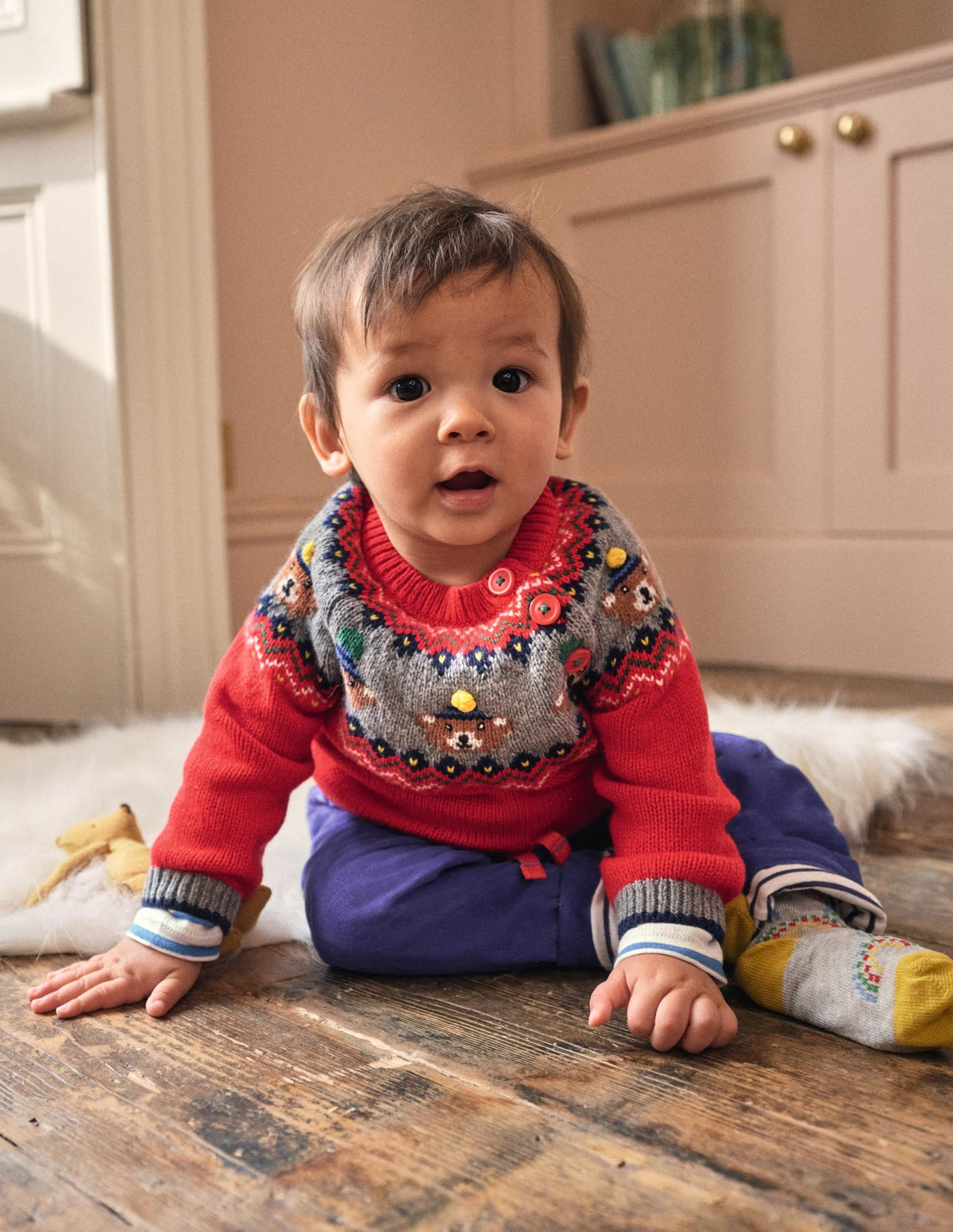 Fair Isle Sweater-Rockabilly Red Bears - Image 4