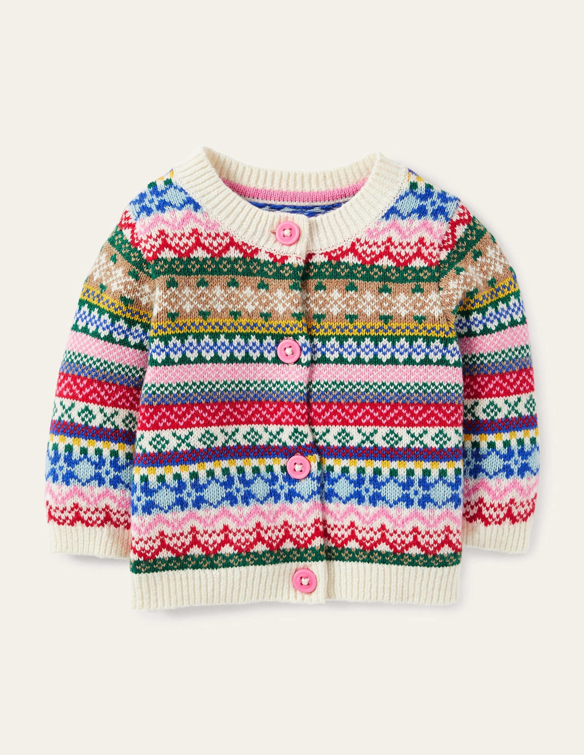 All-over Fair Isle Cardigan-Multi-1
