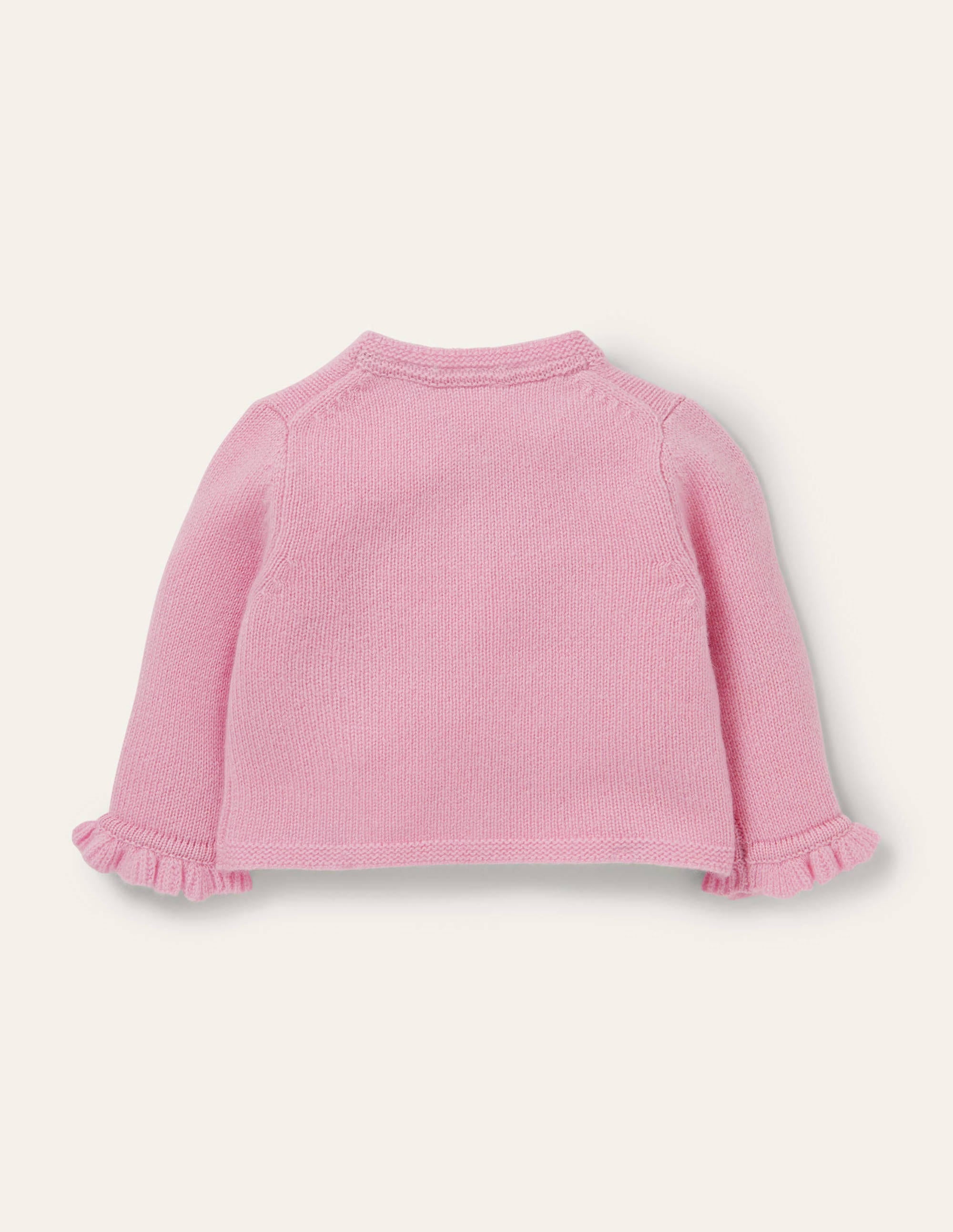 Frilly Cashmere Cardigan-Boto Pink - Image 2