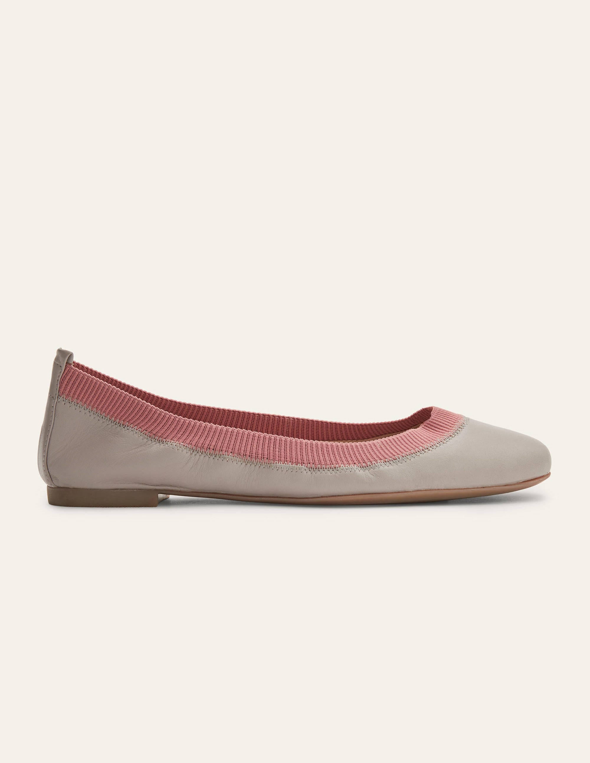Hettie Flexi Ballerinas-Grey Squirrel/Dusty Rose - Image 2