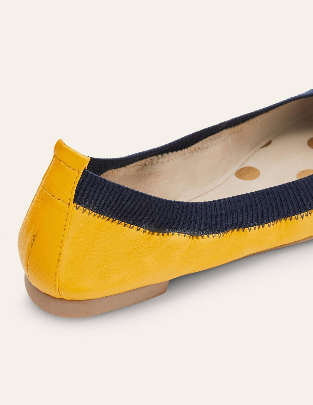 Hettie Flexi Ballerinas-Honey Gold/Navy - Image 3