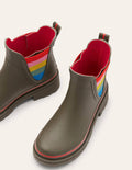 Bamburgh Wellington Boots-Classic Khaki/Cherry Red