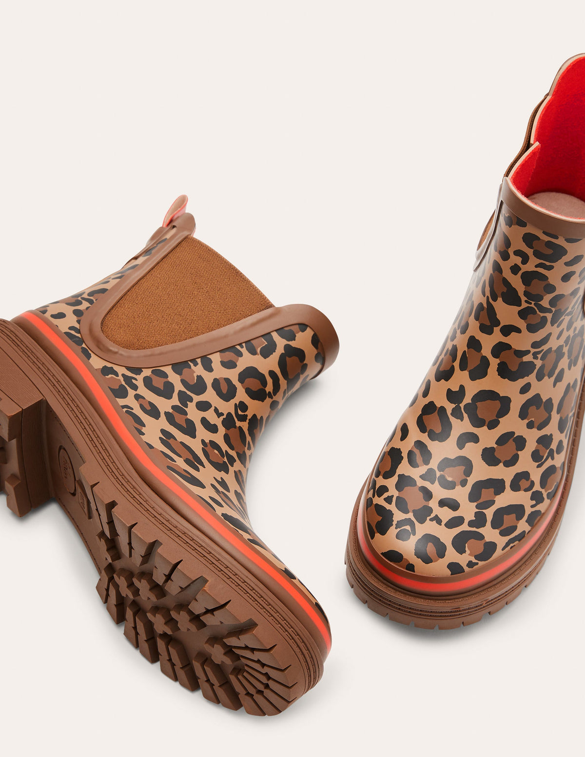 Bamburgh Wellington Boots-Leopard/Firecracker - Image 2
