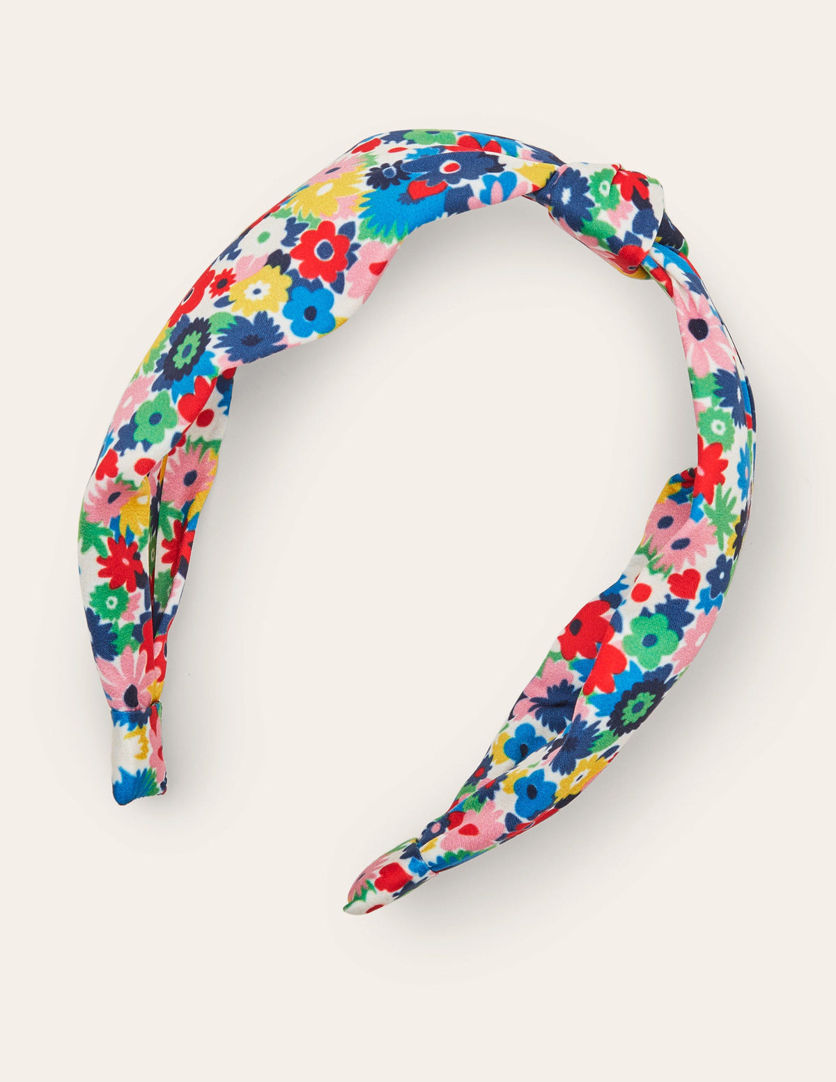 Knotted Headband-Ivory, Paintbox Ditsy-2