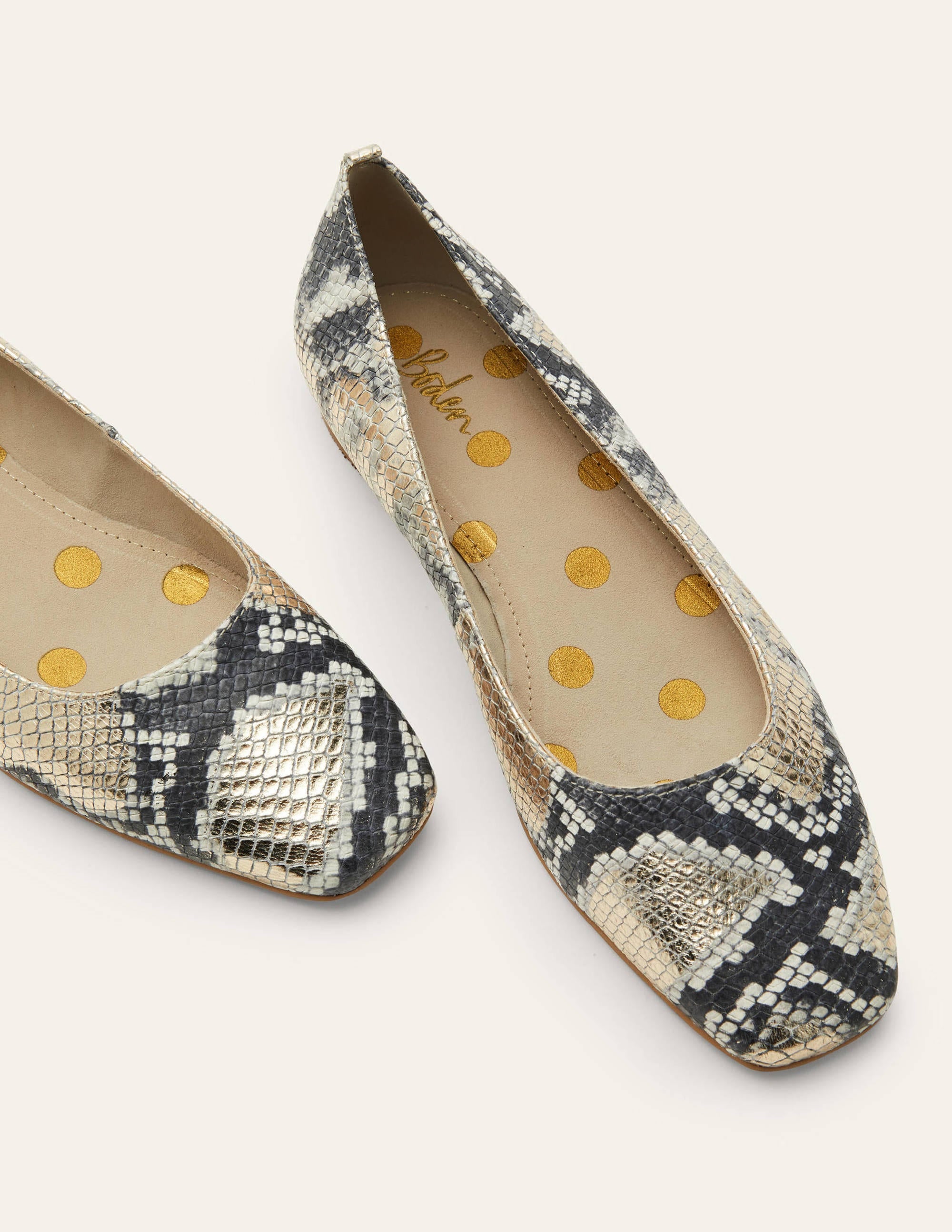 Olive Ballerinas-Pale Gold Snake - Image 1