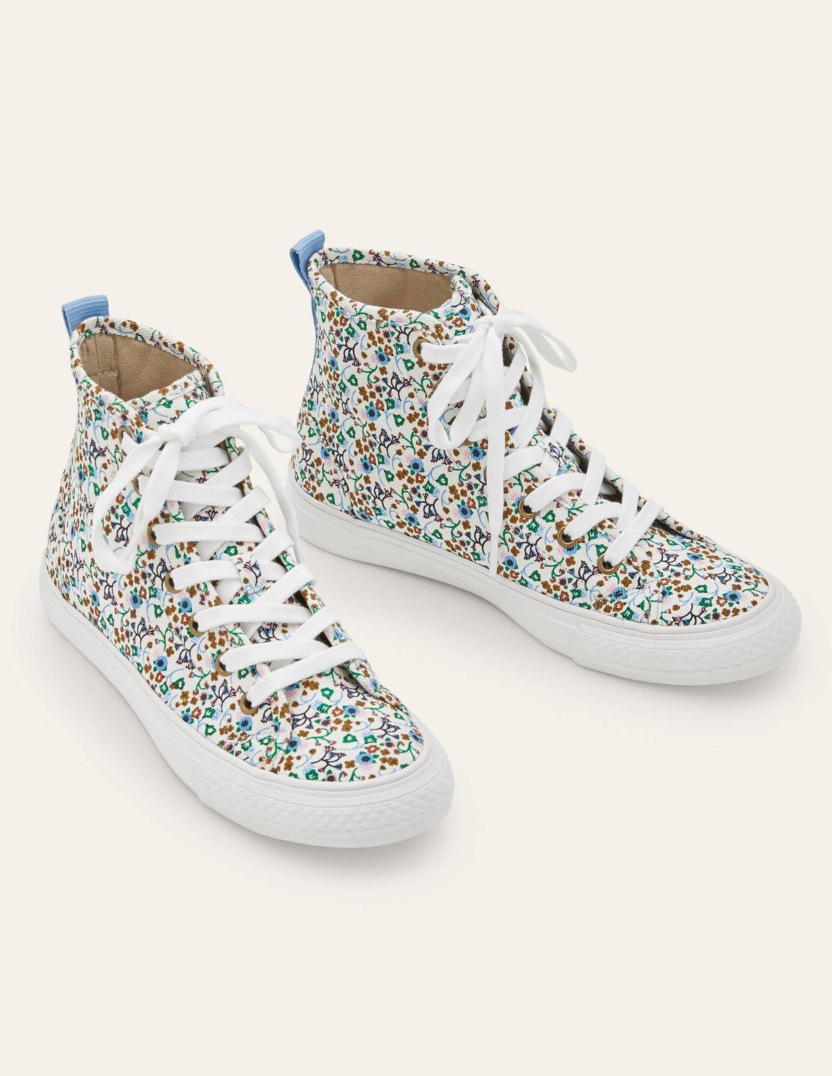 Philippa Sneakers-Ivory, Floral Print - Image 1