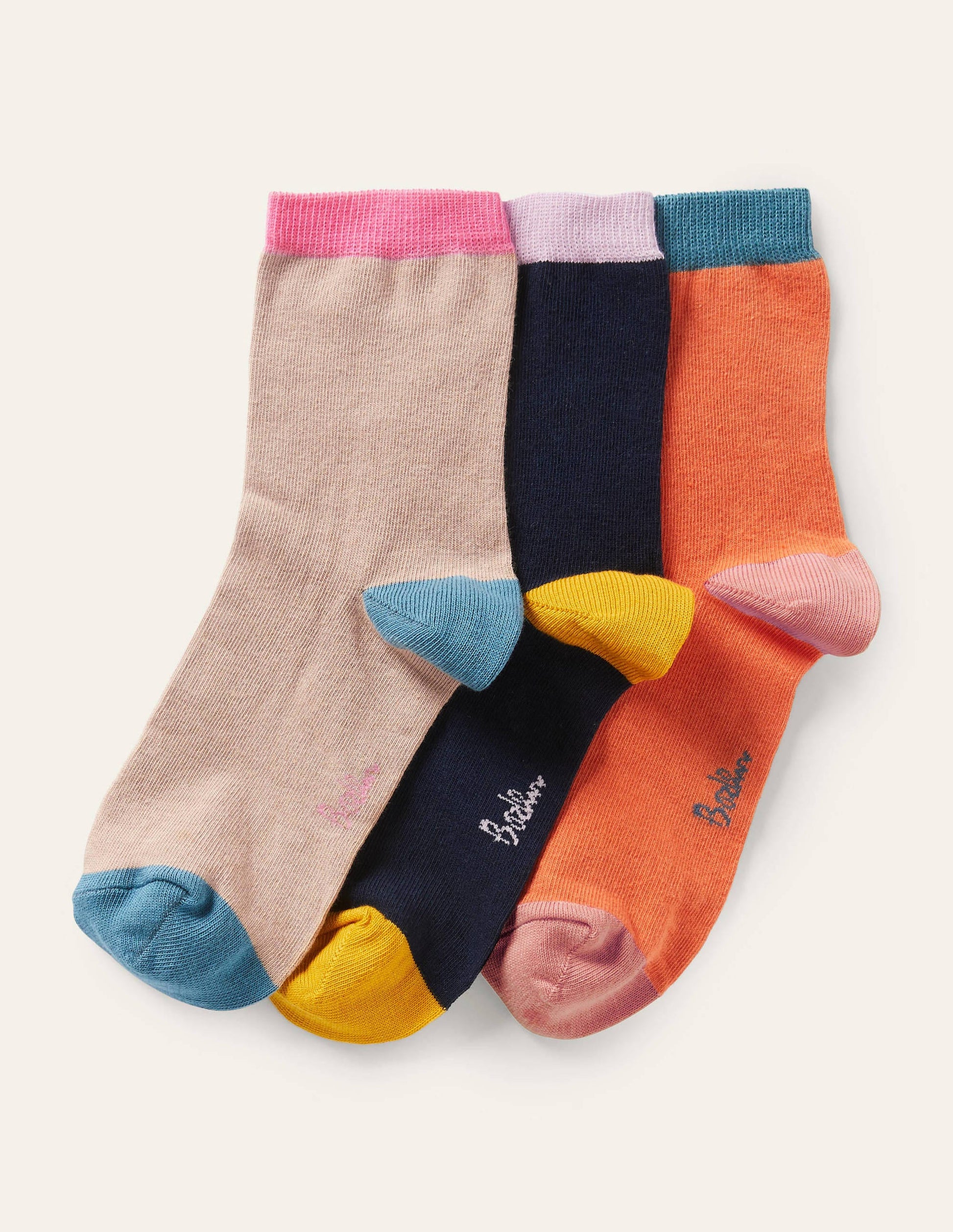 Three Pack Crew Socks-Plain-1