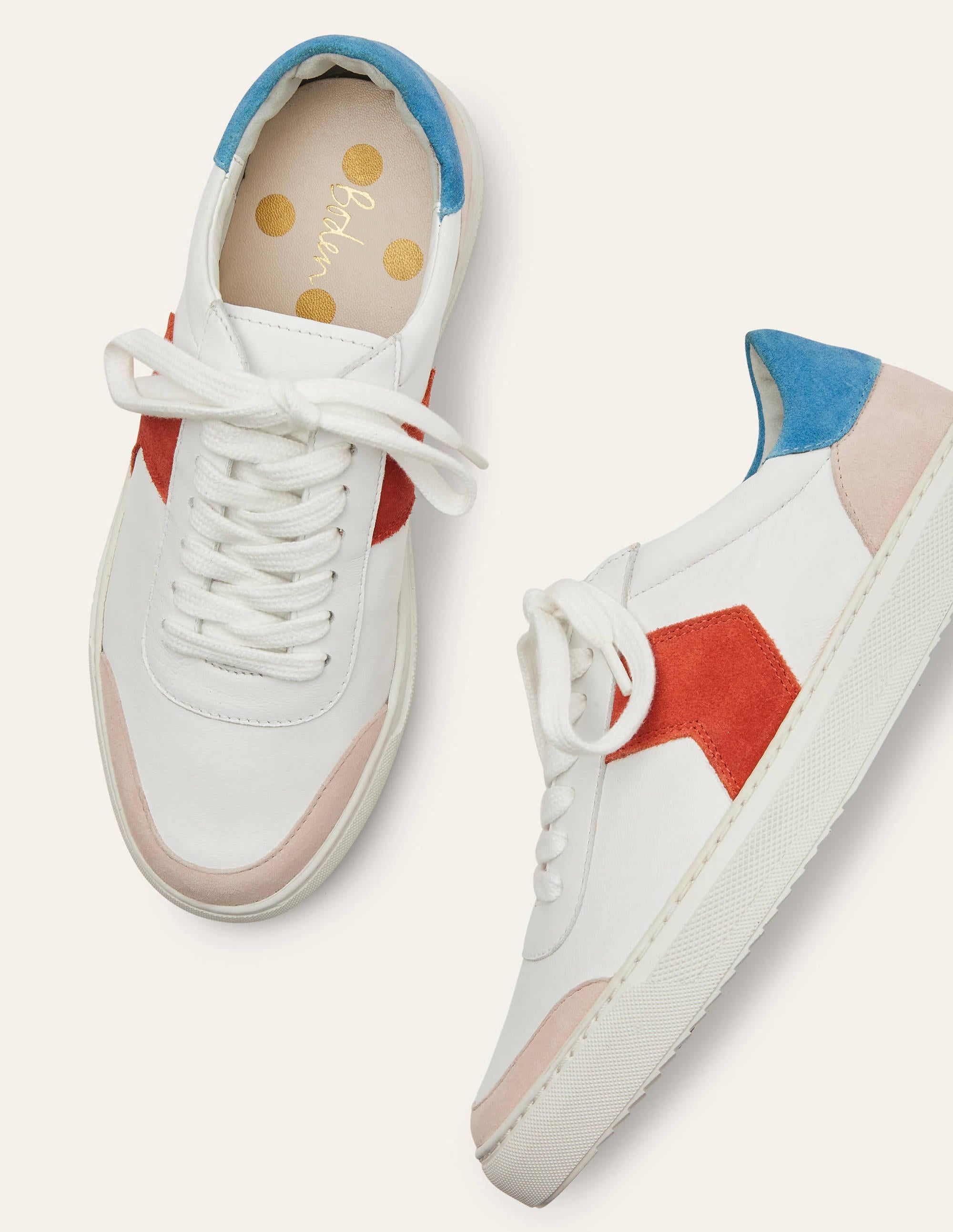 Helen Chevron Sneakers-White/School House Blue - Image 1