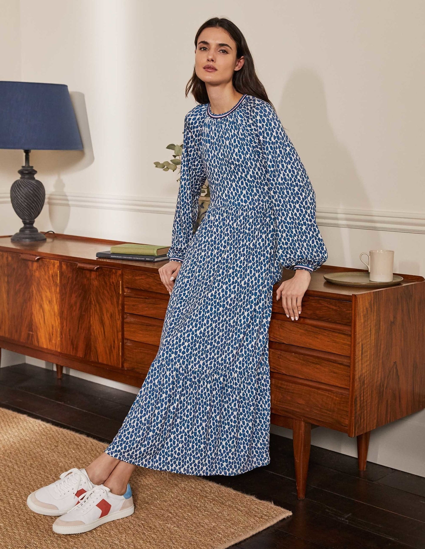 Helen Chevron Sneakers-White/School House Blue