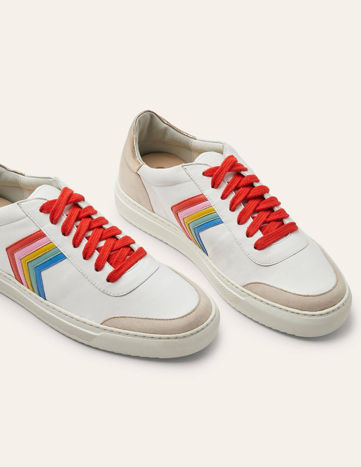Helen Chevron Sneakers-White/Firecracker/Rainbow - Image 1