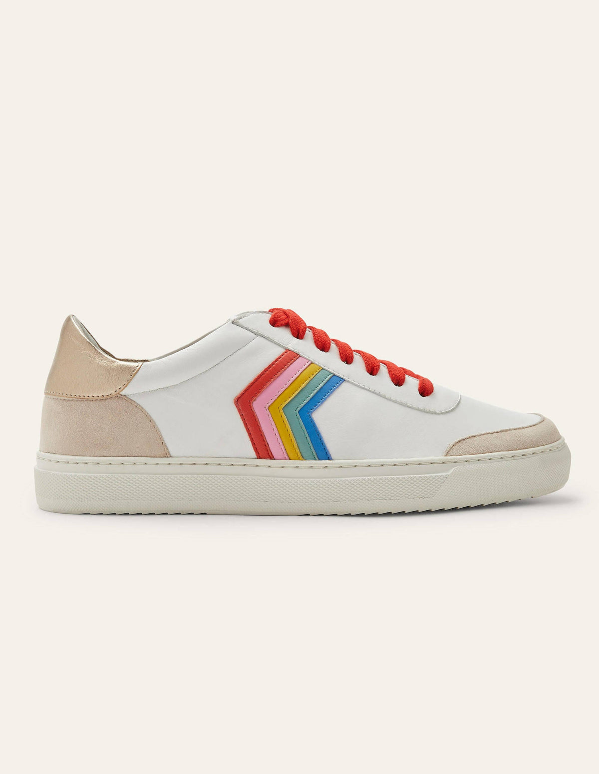 Helen Chevron Sneakers-White/Firecracker/Rainbow-2