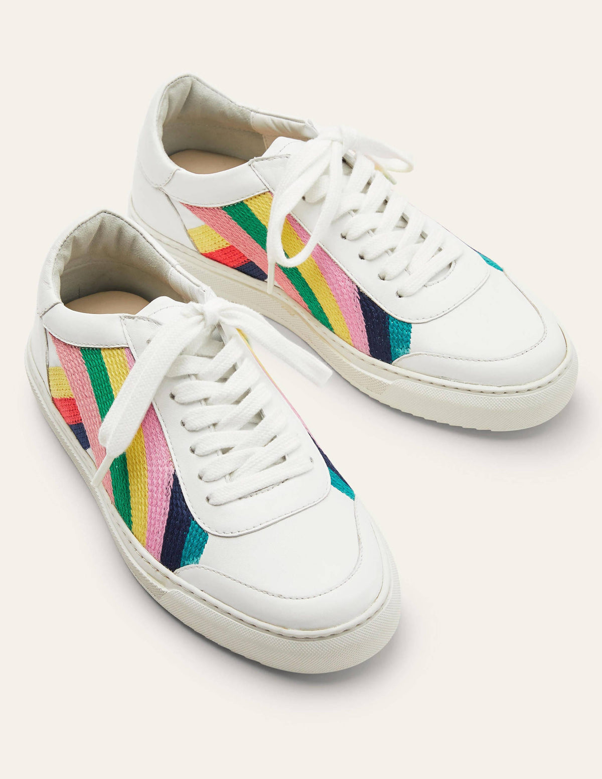 Helen Chevron Sneakers-Rainbow Embroidered - Image 1